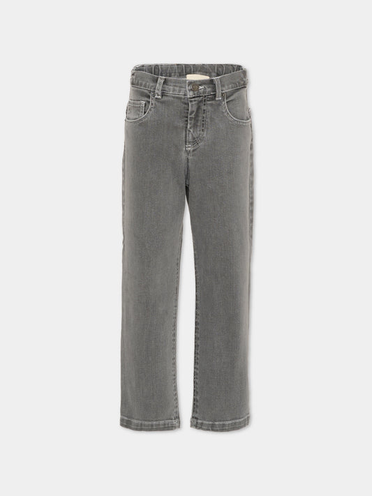 Jeans grigi per bambina con logo,Douuod Kids,DX6P20 Z2869 916