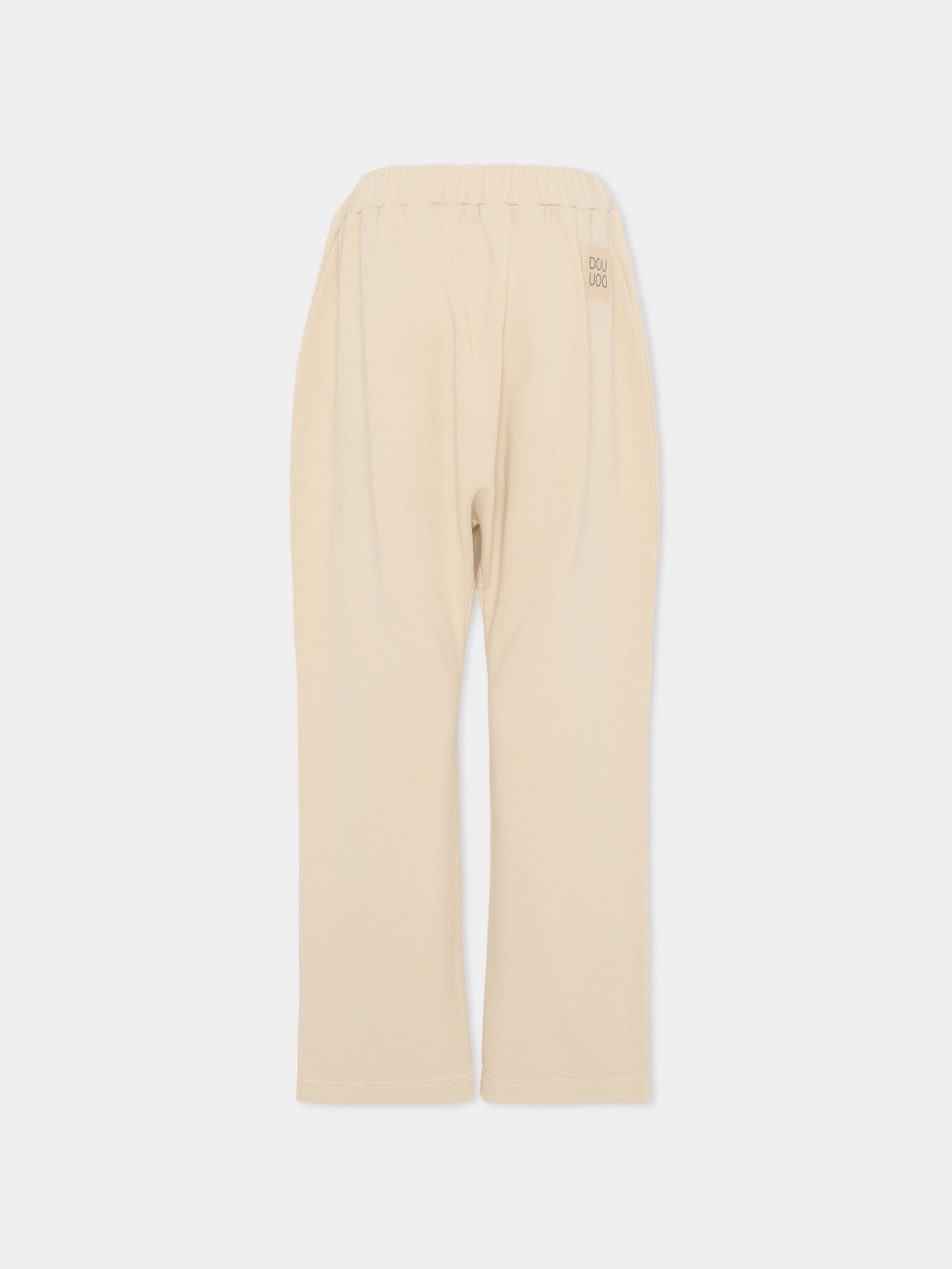 Pantaloni beige per bambina con logo,Douuod Kids,DX6P80 Z3402 108