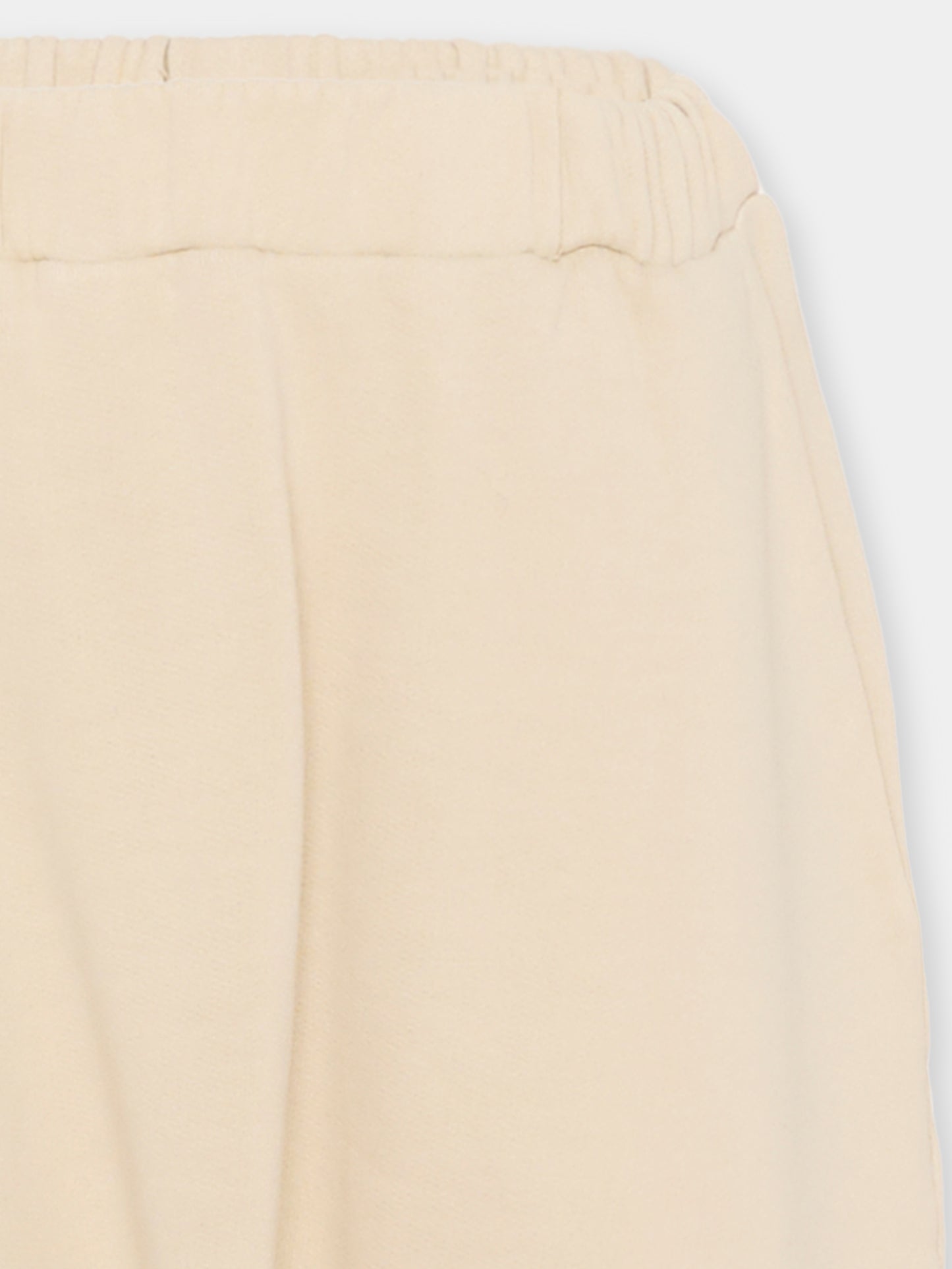 Pantaloni beige per bambina con logo,Douuod Kids,DX6P80 Z3402 108