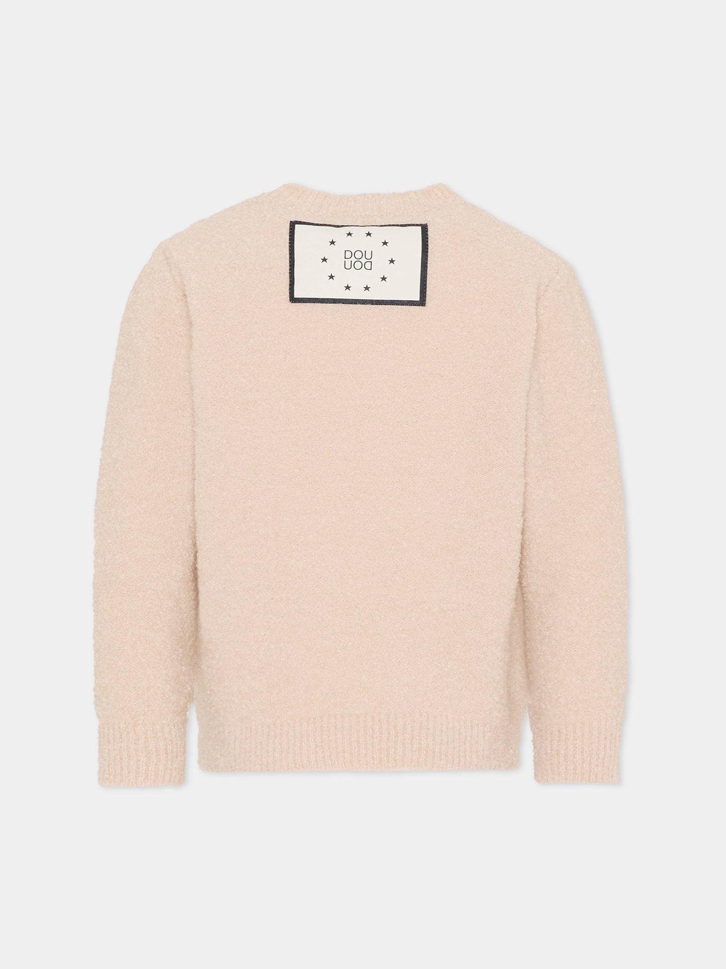 Maglione beige per bambina con logo,Douuod Kids,DX9A60 W0223 107
