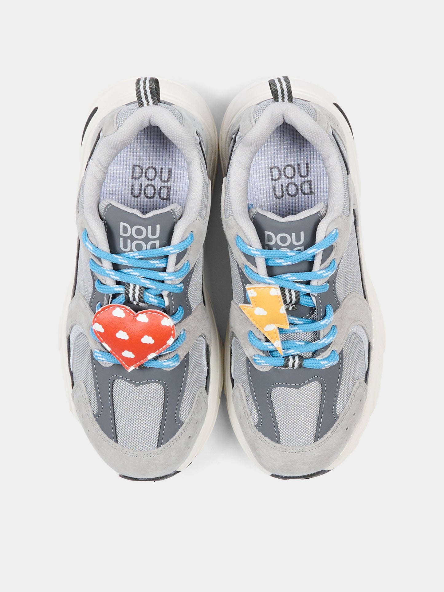 Sneakers grigie per bambini con charms,Douuod Kids X Coccolebimbi,28-GIBA486