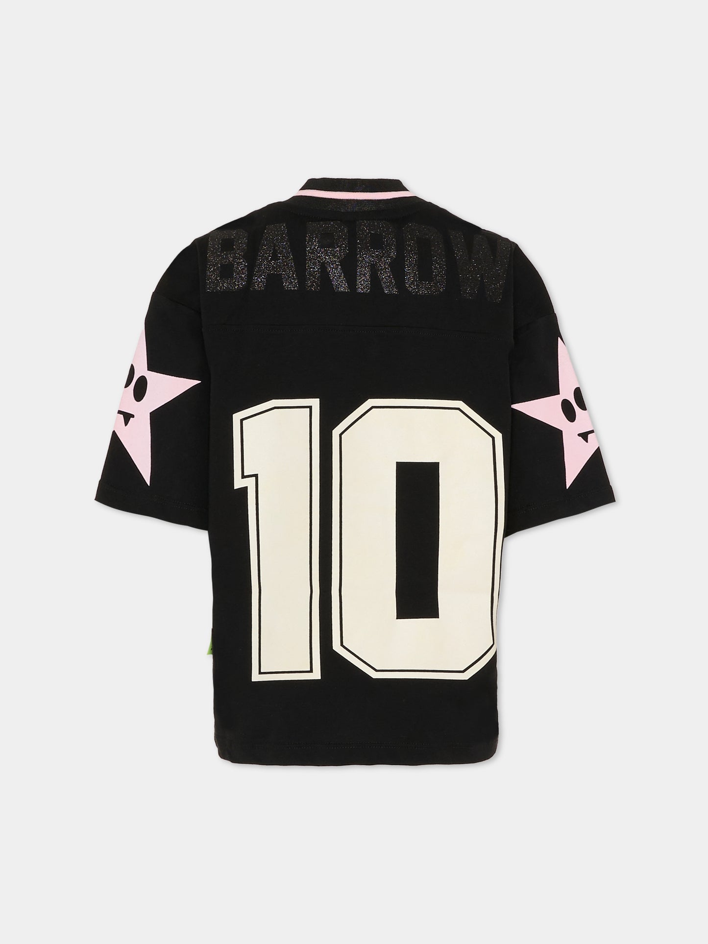 T-shirt nera per bambina con logo,Barrow,F5BKJGTH195 110
