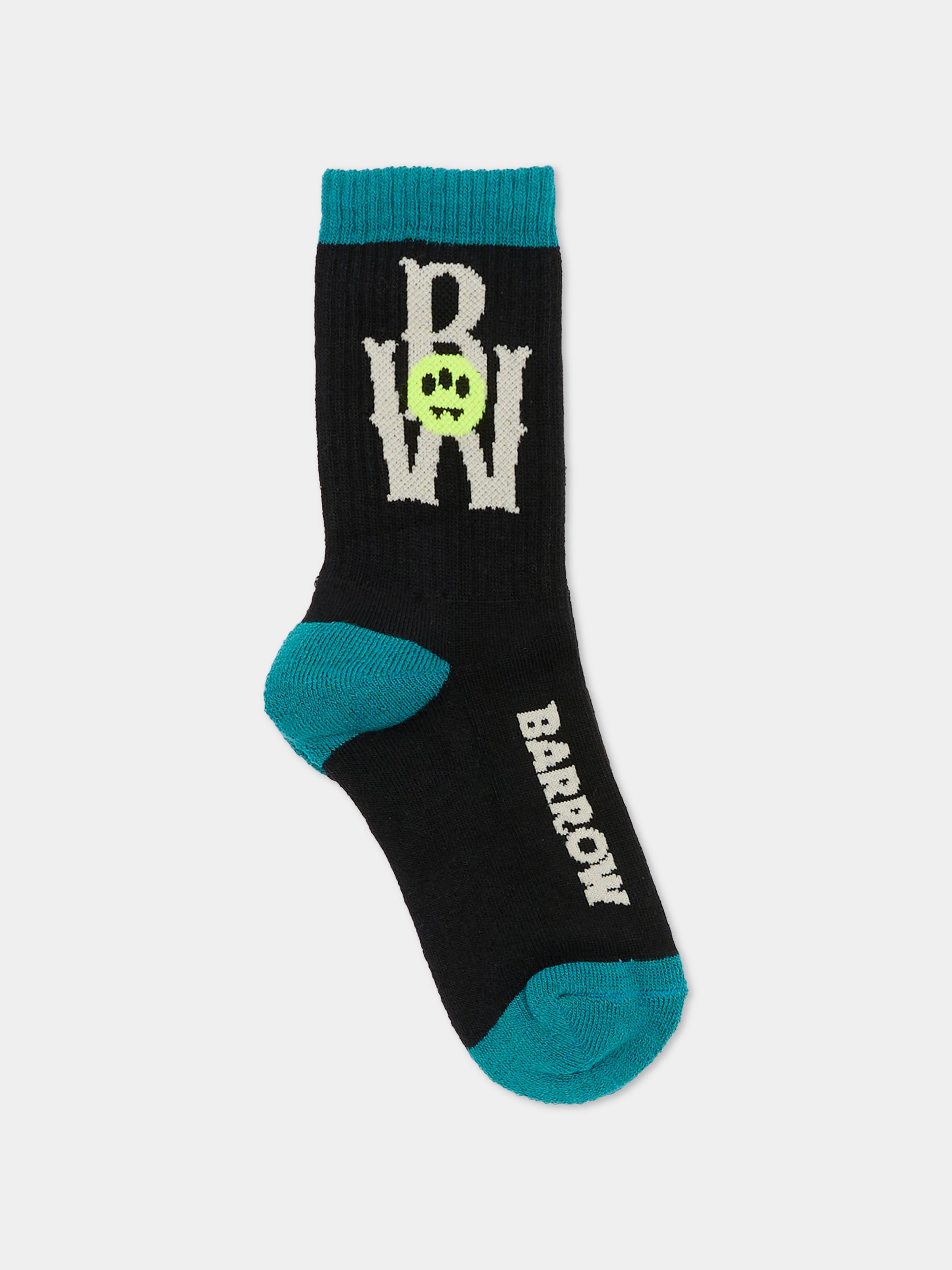 Calze nere per bambini con logo,Barrow,F5BKJUSO087 110