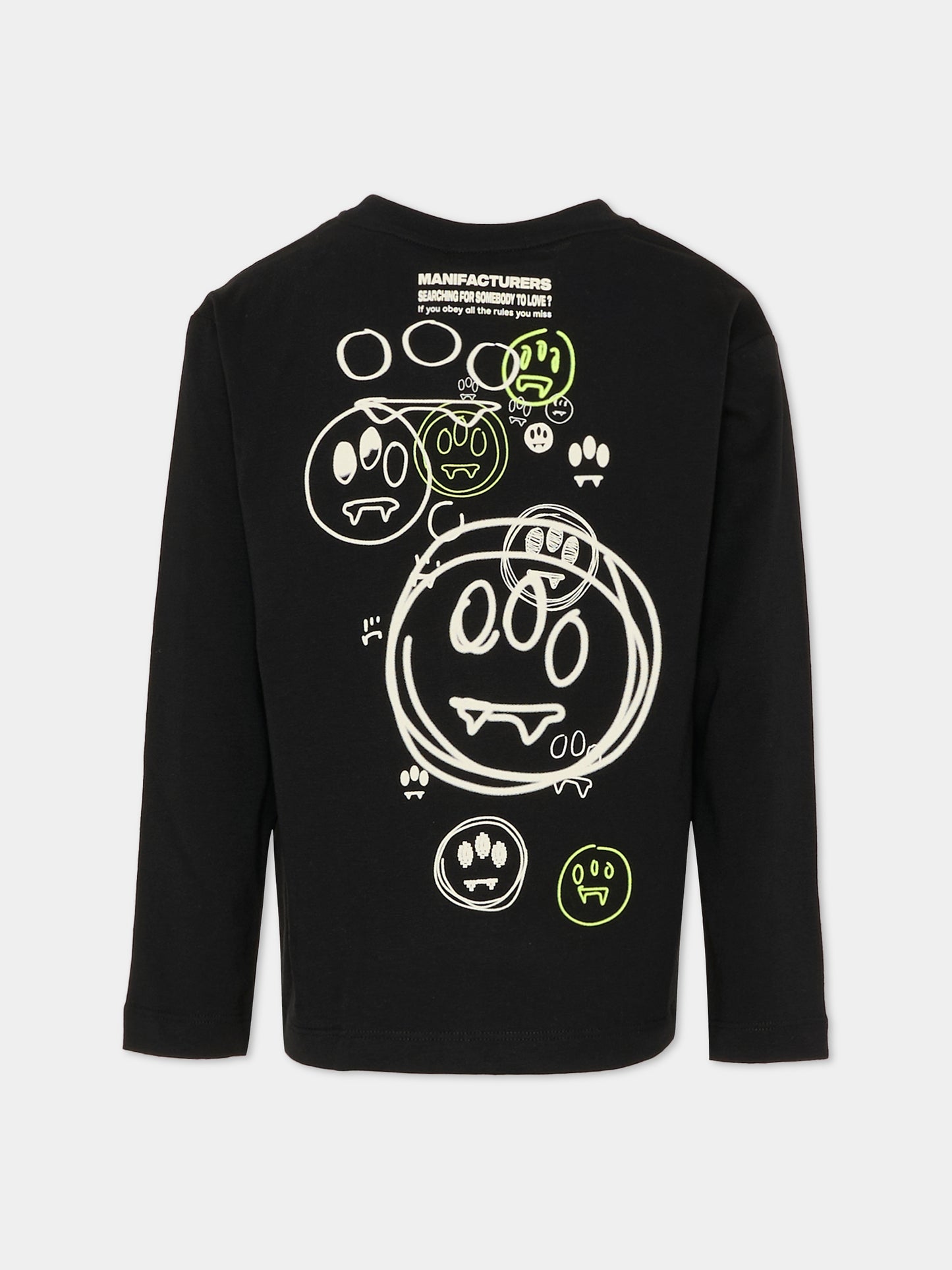 T-shirt nera per bambini con logo,Barrow,F5BKJUTH116 110