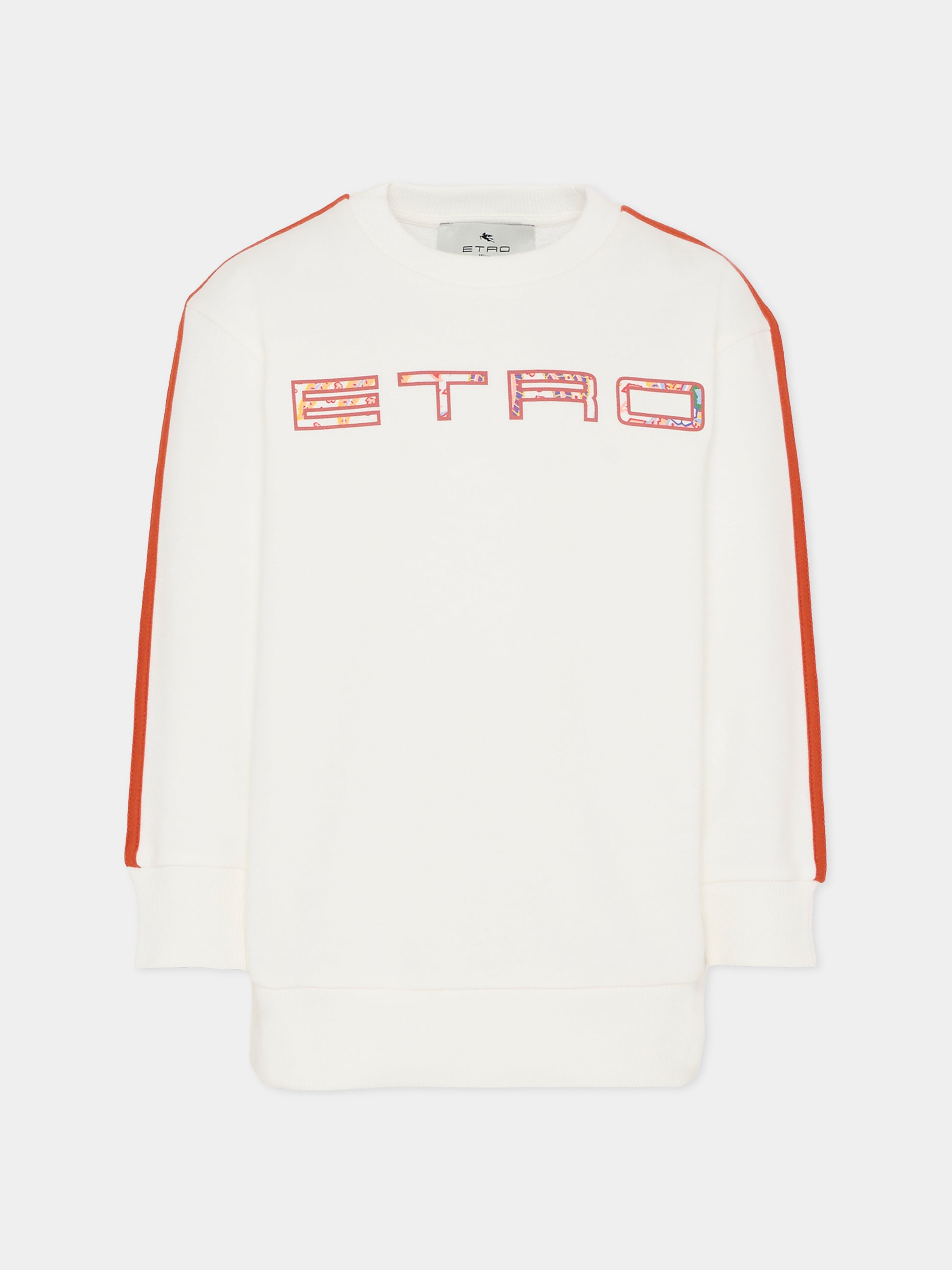 Felpa bianca con logo per bambina,Etro,GX4P70 Z3183 101AR