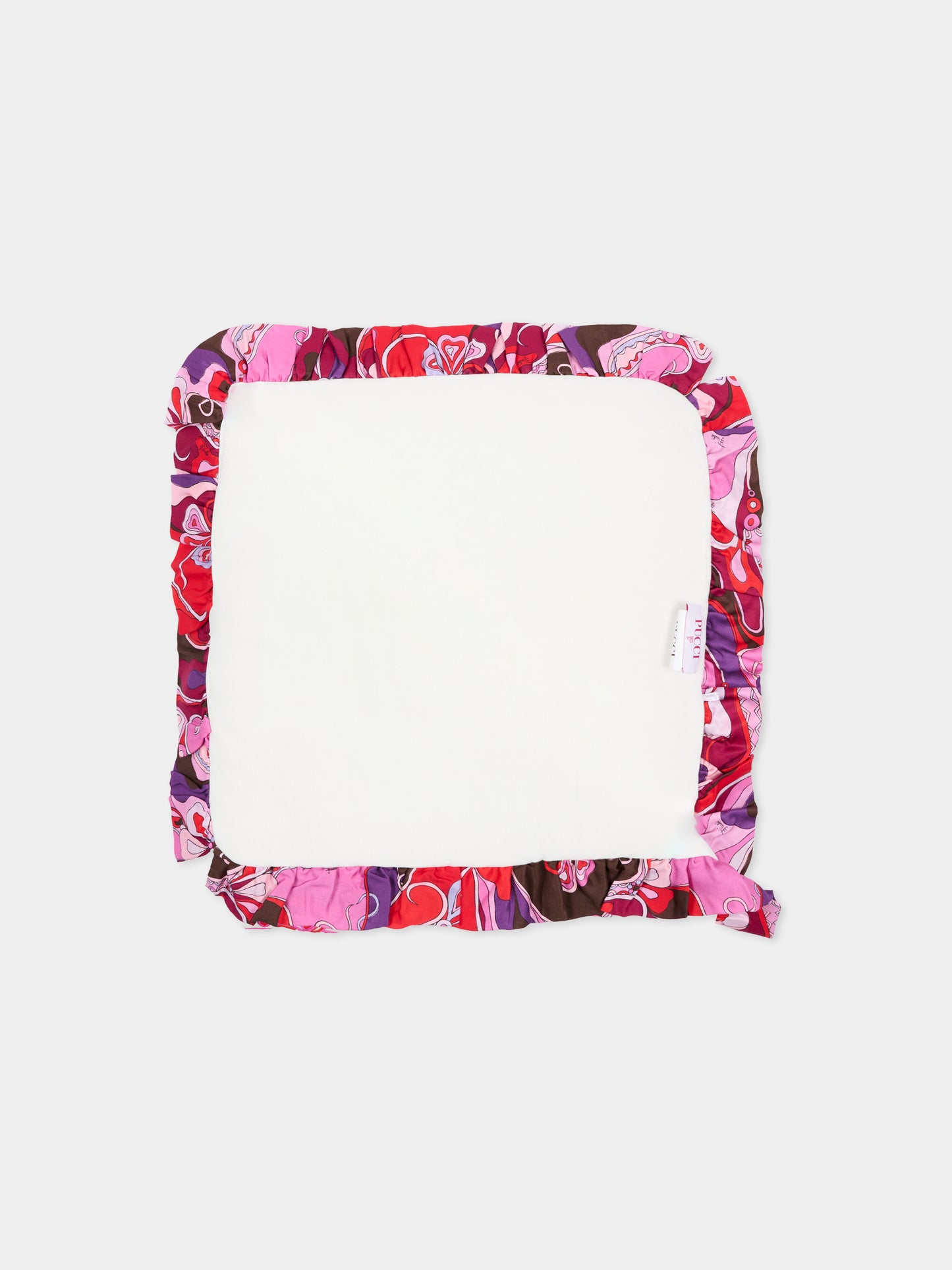 Coperta bianca con rouche per neonata,Emilio Pucci Junior,PX0030 Z3186 101