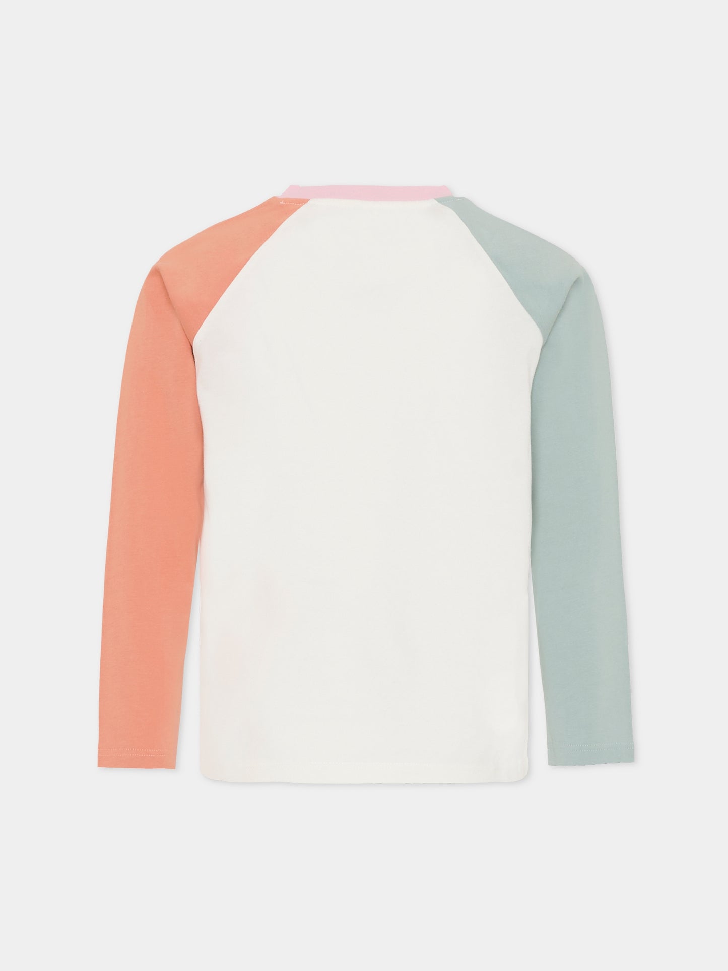 T-shirt color block con logo per bambina,Stella Mccartney Kids,TX8B00 Z0434 999