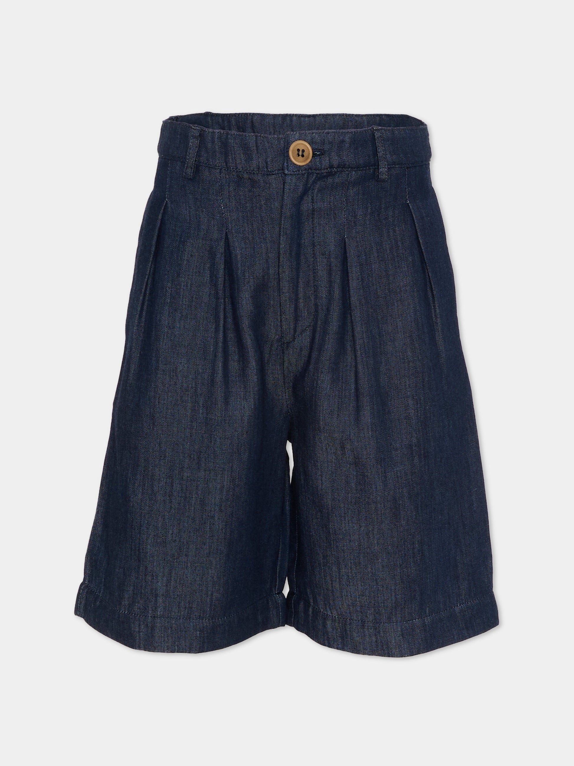 Shorts blu per bambino in denim,Vélocipède,VLC-SS26-TR004 MIDNIGHT