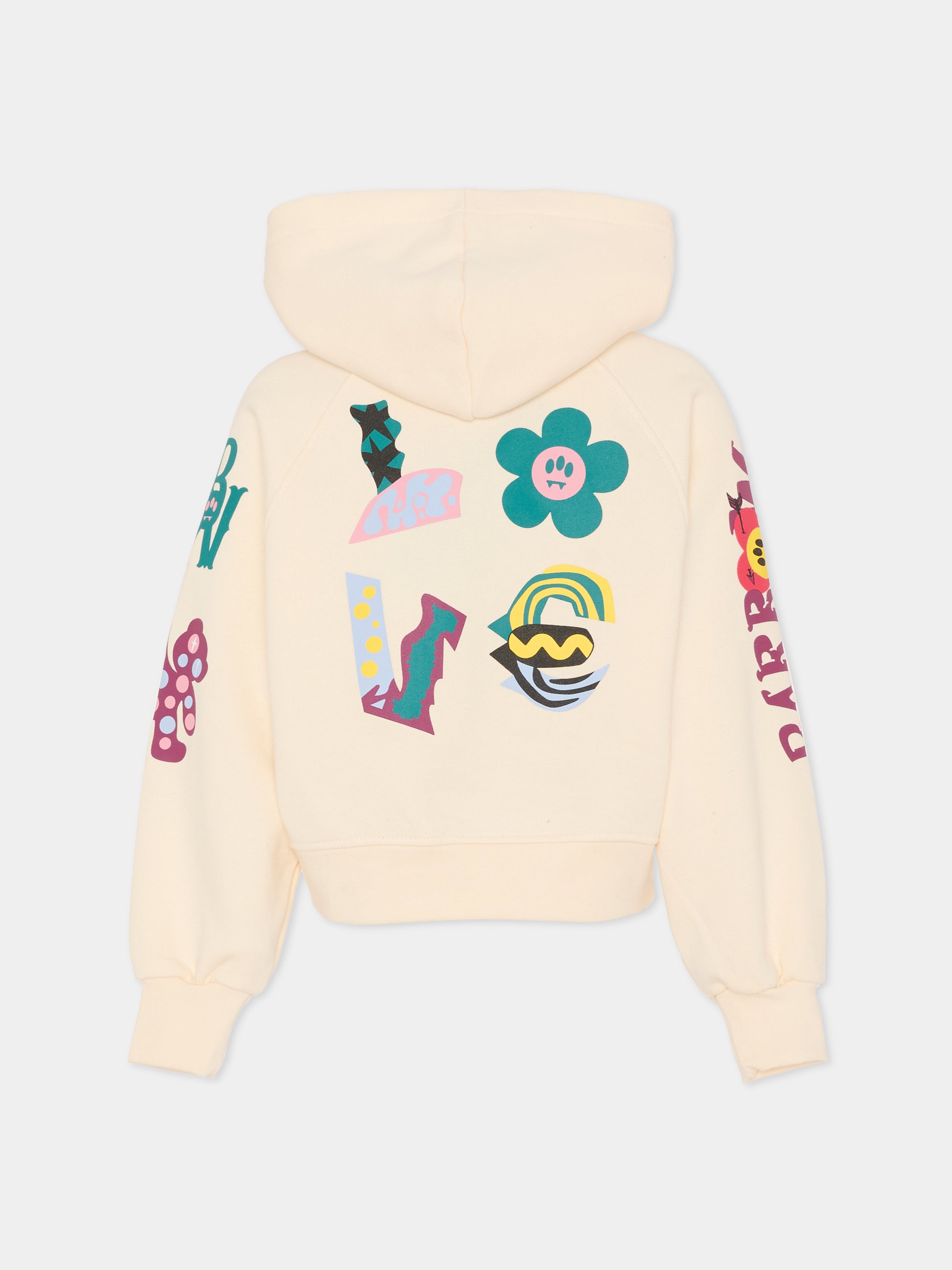 Felpa avorio per bambina con smile e scritta,Barrow,F5BKJGHS189 013