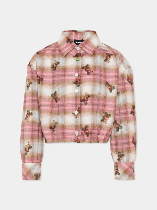 Camicia crop multicolor per bambina con Bear,Barrow,F5BKJGSI162 140