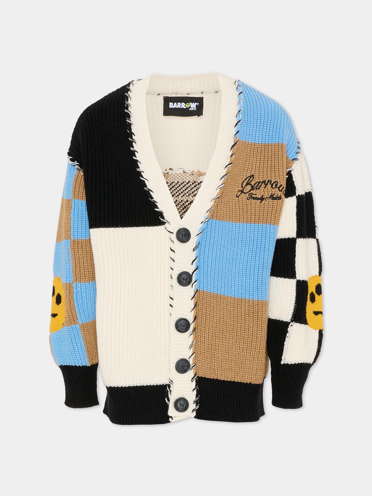 Cardigan multicolor per bambino con smile e Bear,Barrow,F5BKJUCA110 GW034