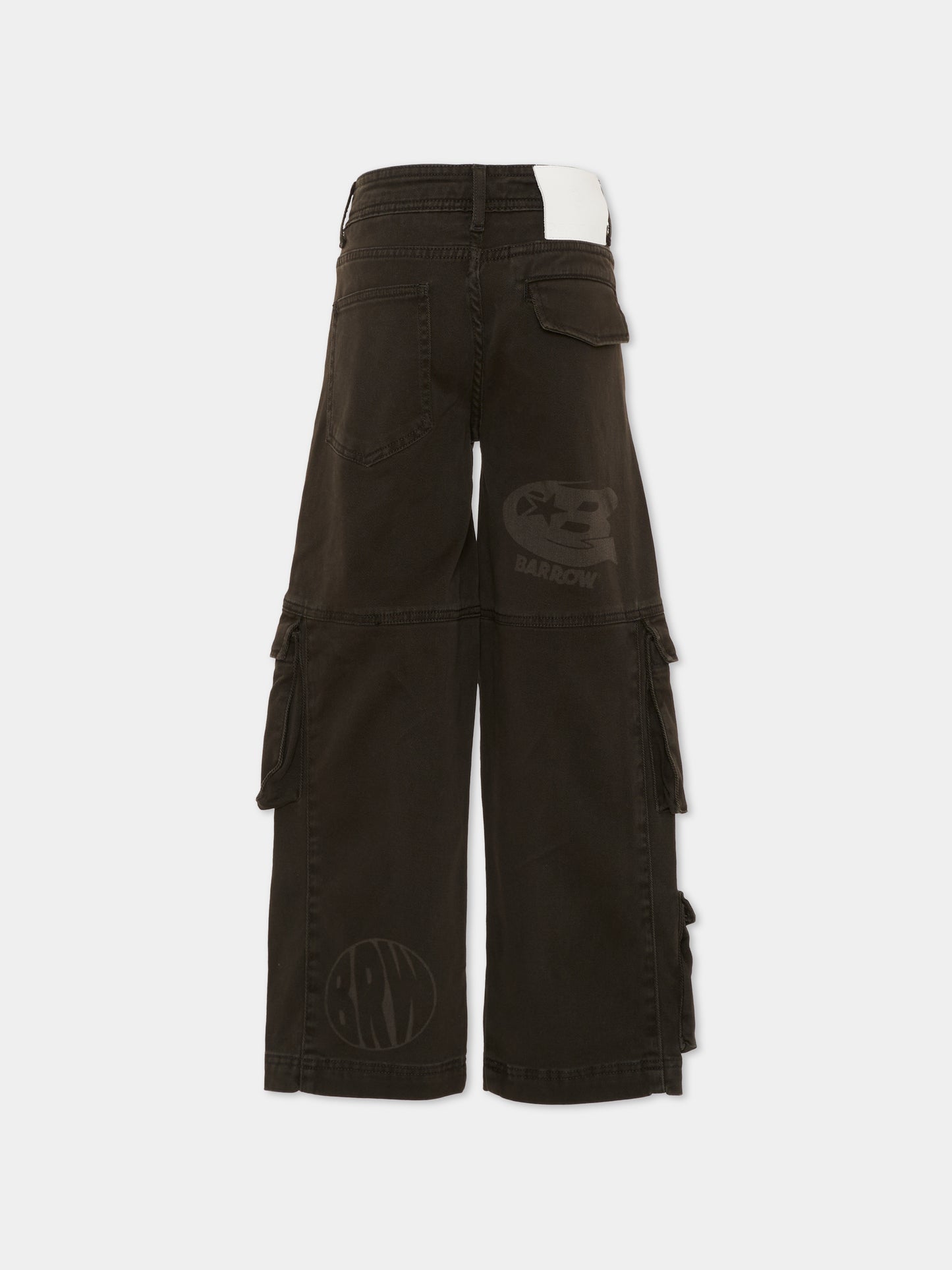 Pantaloni marroni per bambino con logo,Barrow,F5BKJUPA061 308