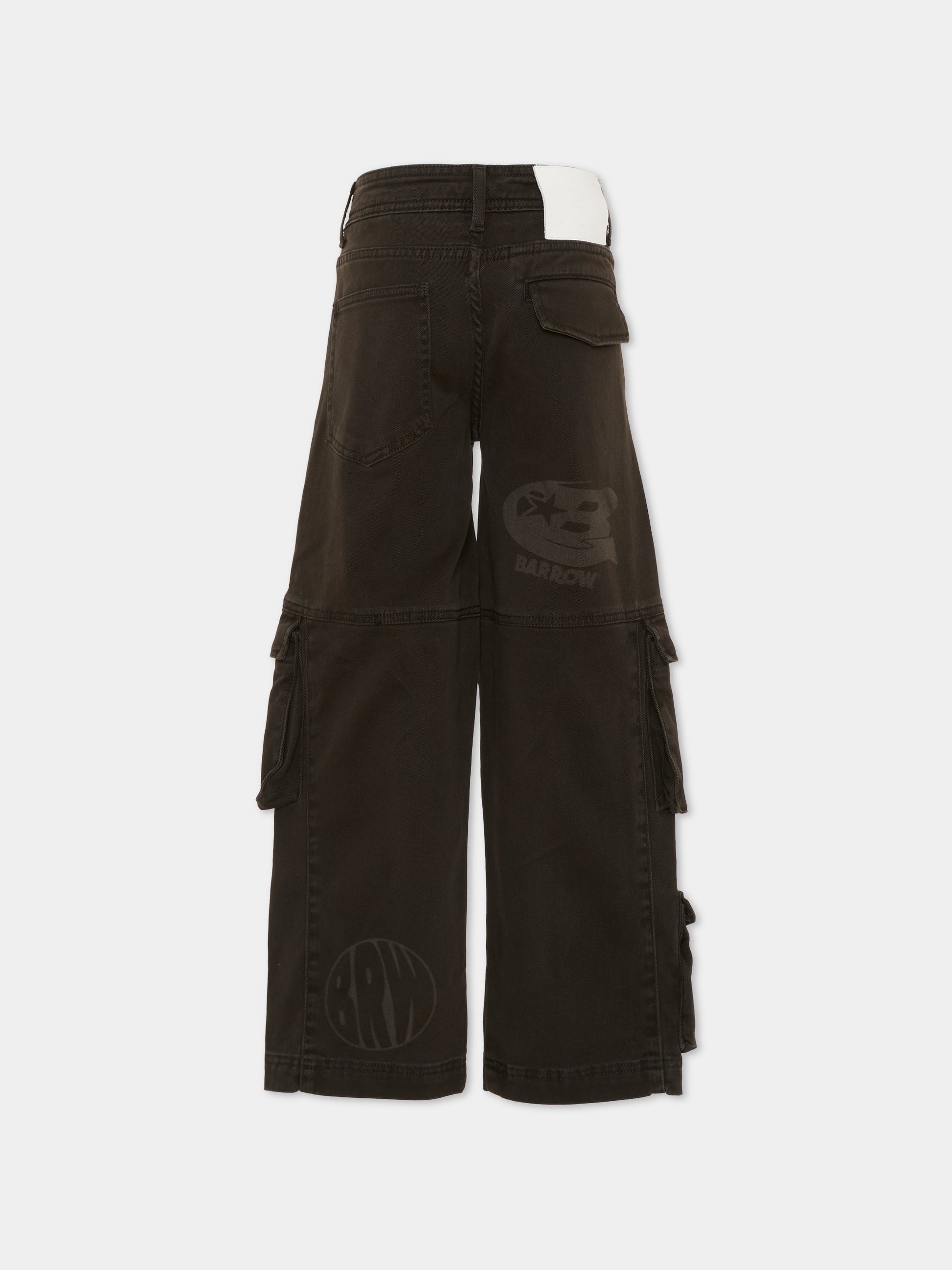 Pantaloni marroni per bambino con logo,Barrow,F5BKJUPA061 308