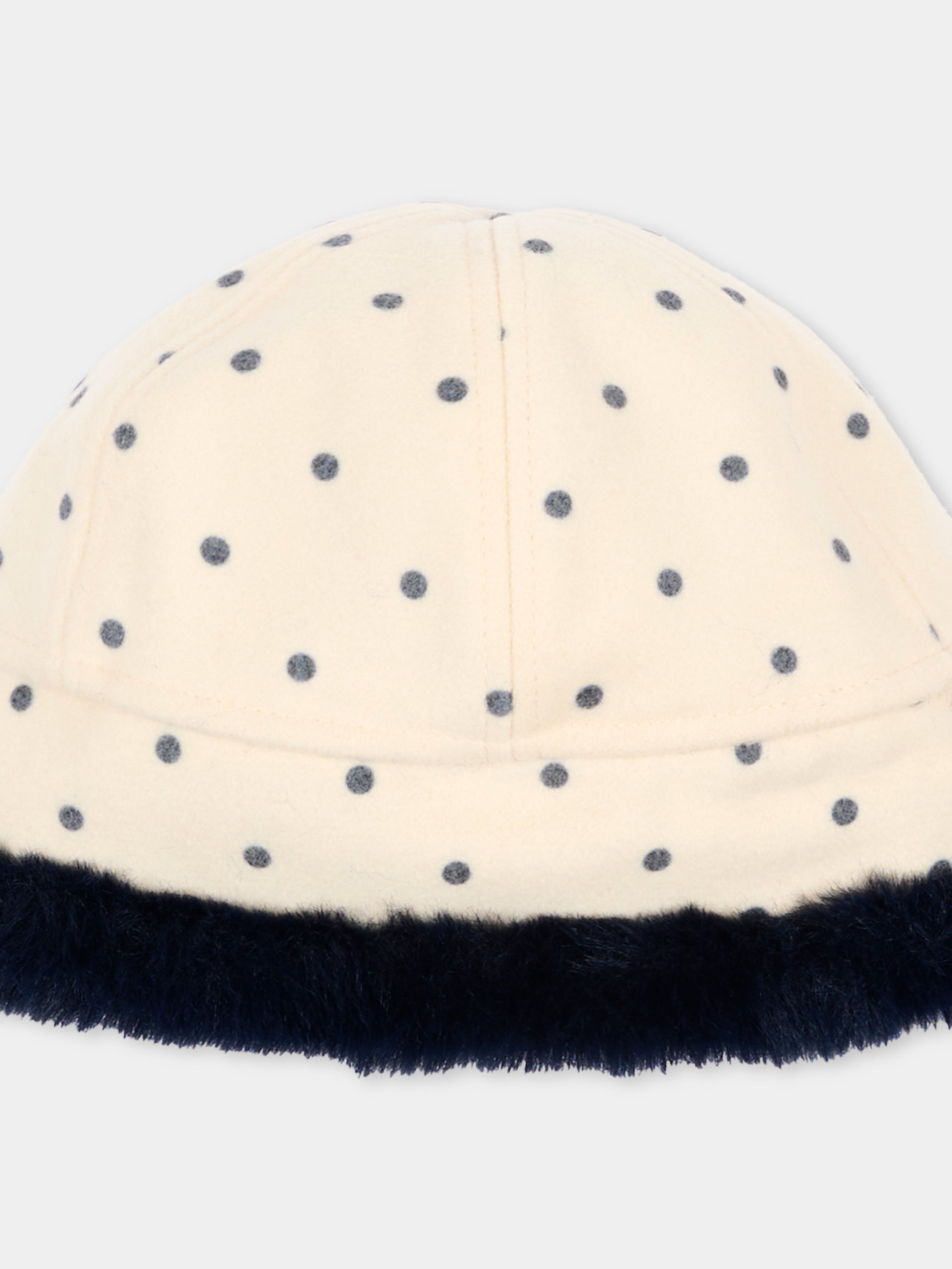 Berretto avorio per bambina a pois,Konges Sløjd,KS105754 DOT LUMIERE