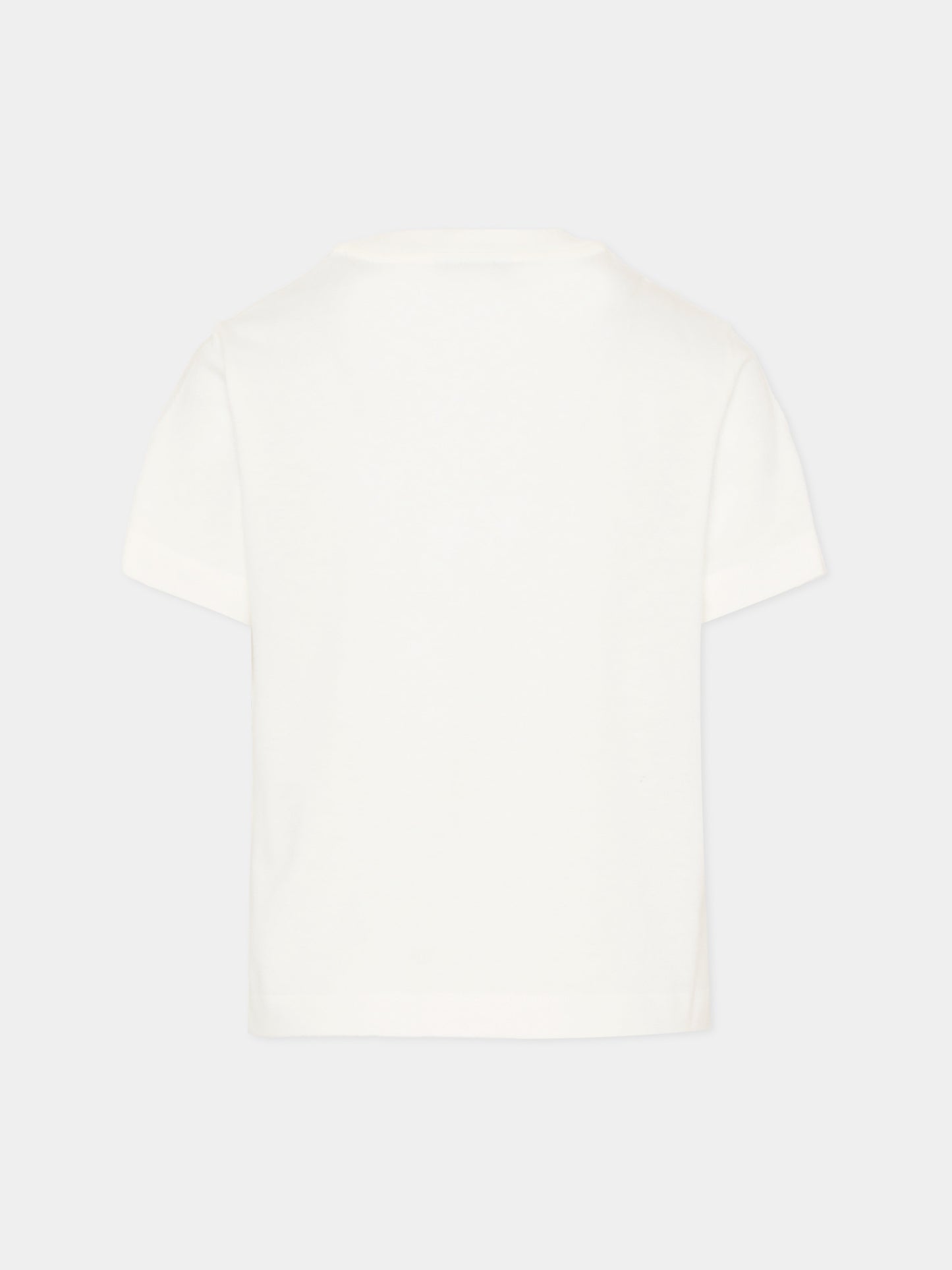 T-shirt bianca per bambina con orsetto,Fendi Kids,JFI384 7AJ F0TU9