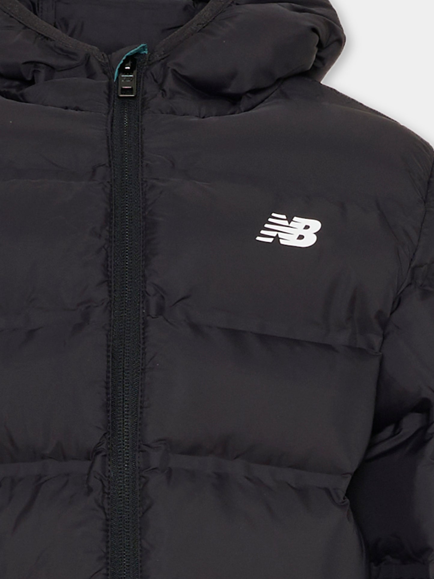 Piumino nero per bambino con logo,New Balance,LAKB0036 BK