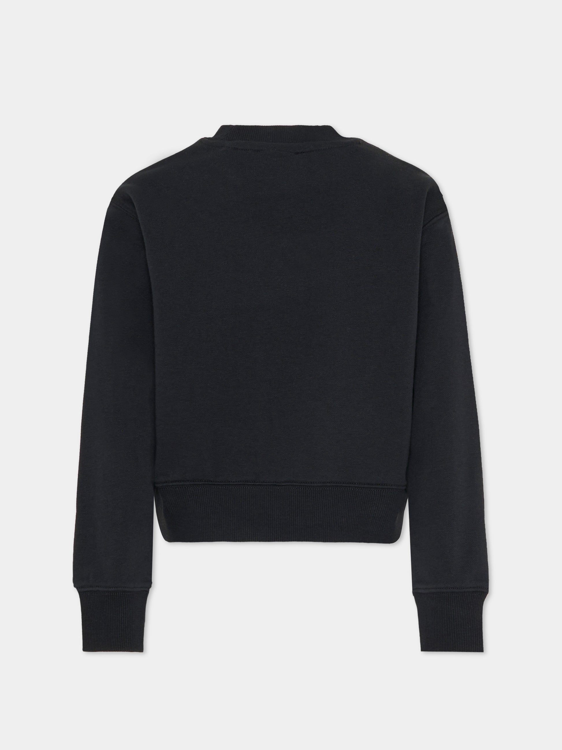 Felpa nera per bambina con logo,New Balance,LAKG0202 BK