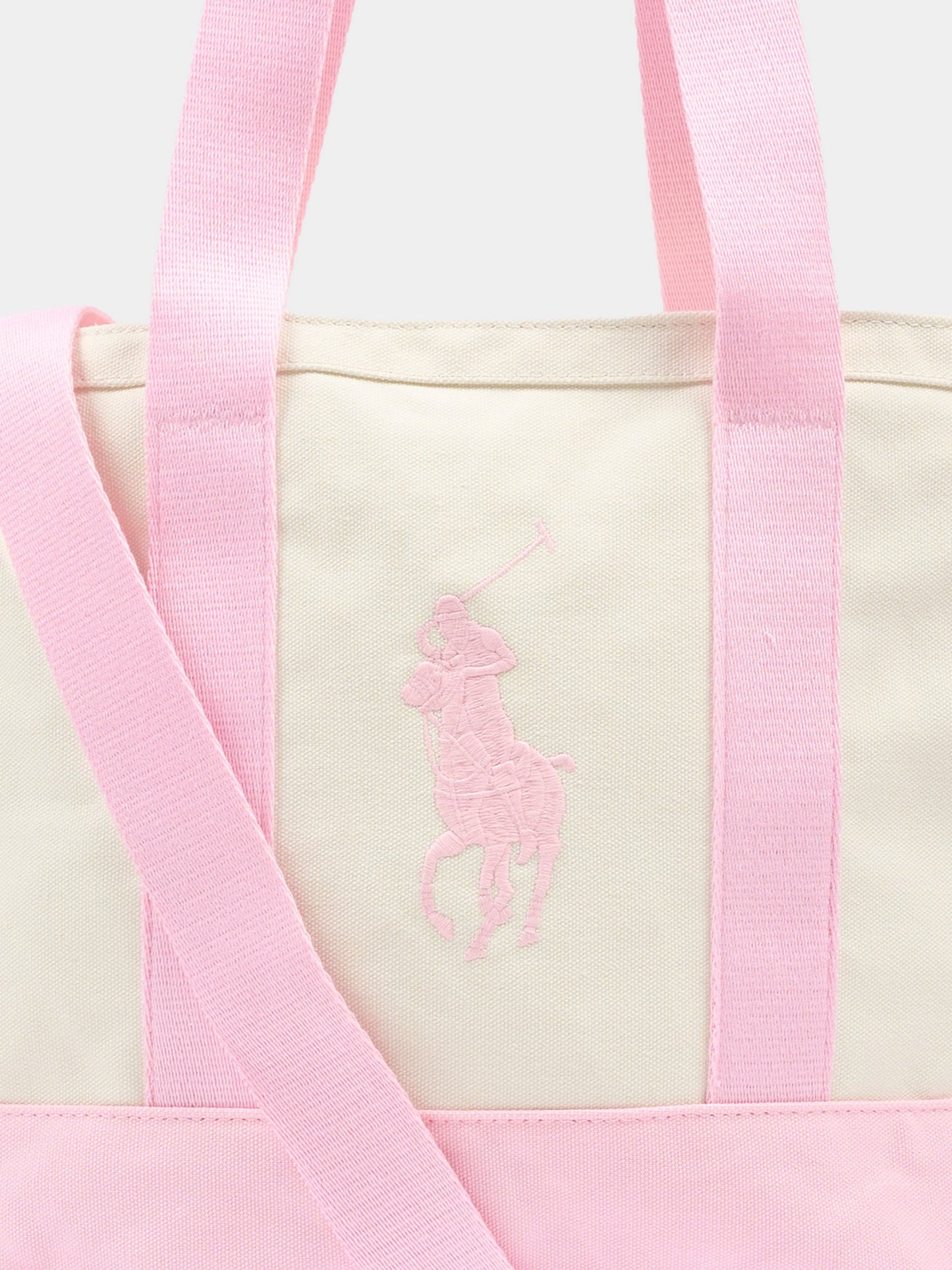 Borsa avorio per bambina con cavallino rosa,Ralph Lauren Kids,9AR023 W2Q