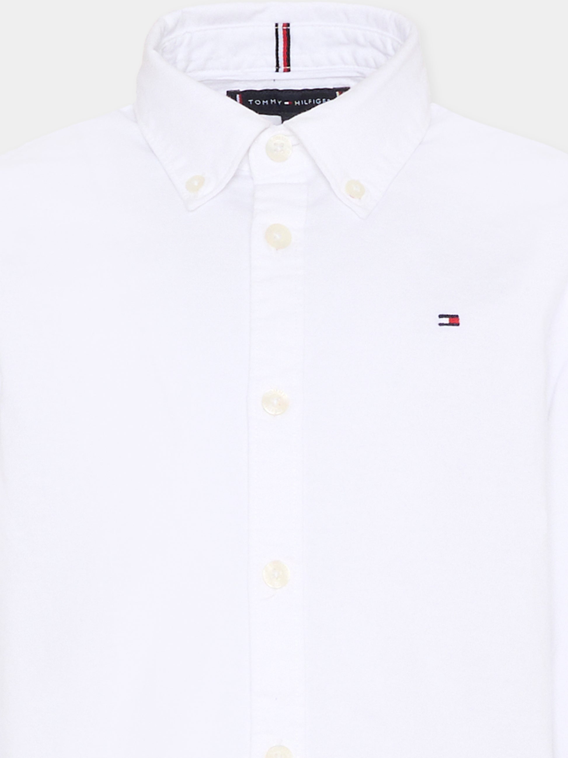 Camicia bianca per bambino con bandierina,Tommy Hilfiger Junior,KB0KB06964 YBR