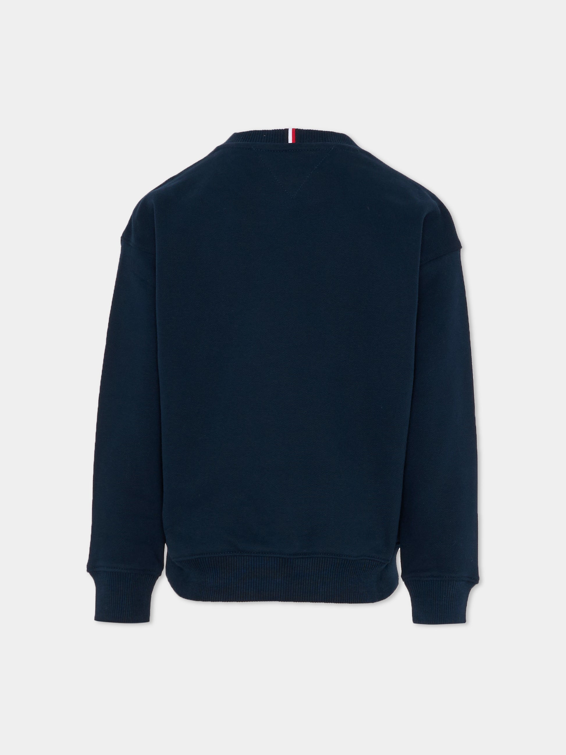 Felpa blu per bambino con logo,Tommy Hilfiger Junior,KS0KS00640 C1G