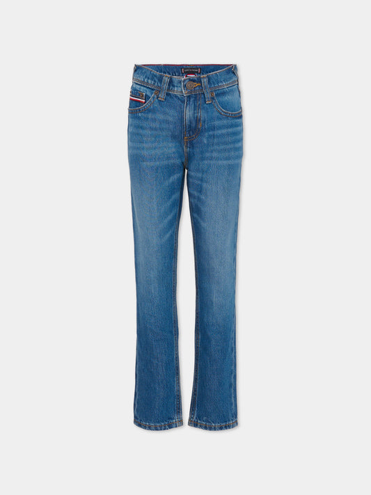 Jeans denim per bambini con bandierina,Tommy Hilfiger Junior,KB0KB09925 1CF