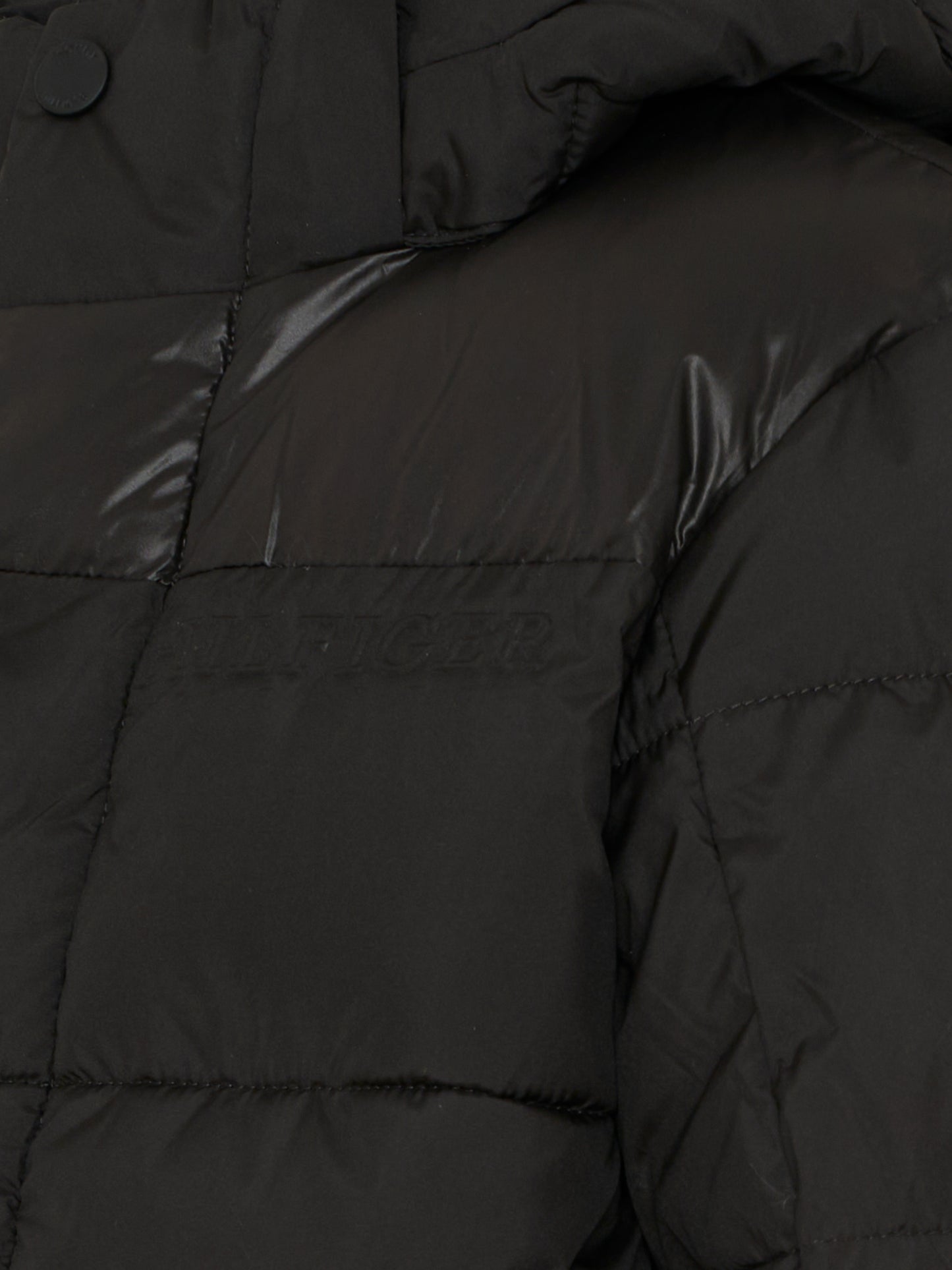 Piumino nero per bambino con logo,Tommy Hilfiger Junior,KB0KB10093 BDS