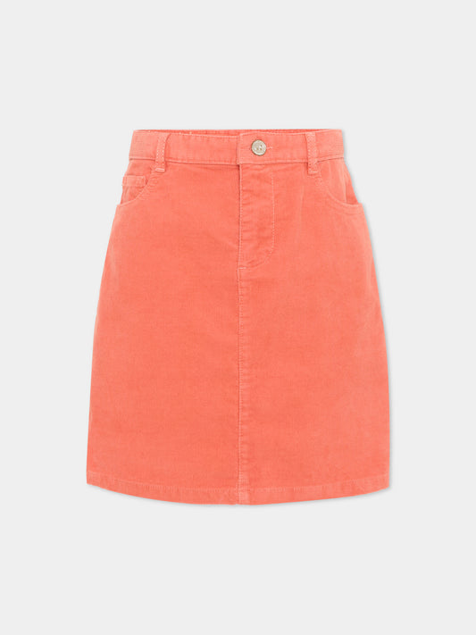 Gonna arancione per bambina,Bonpoint,W06GSKW00001 035C