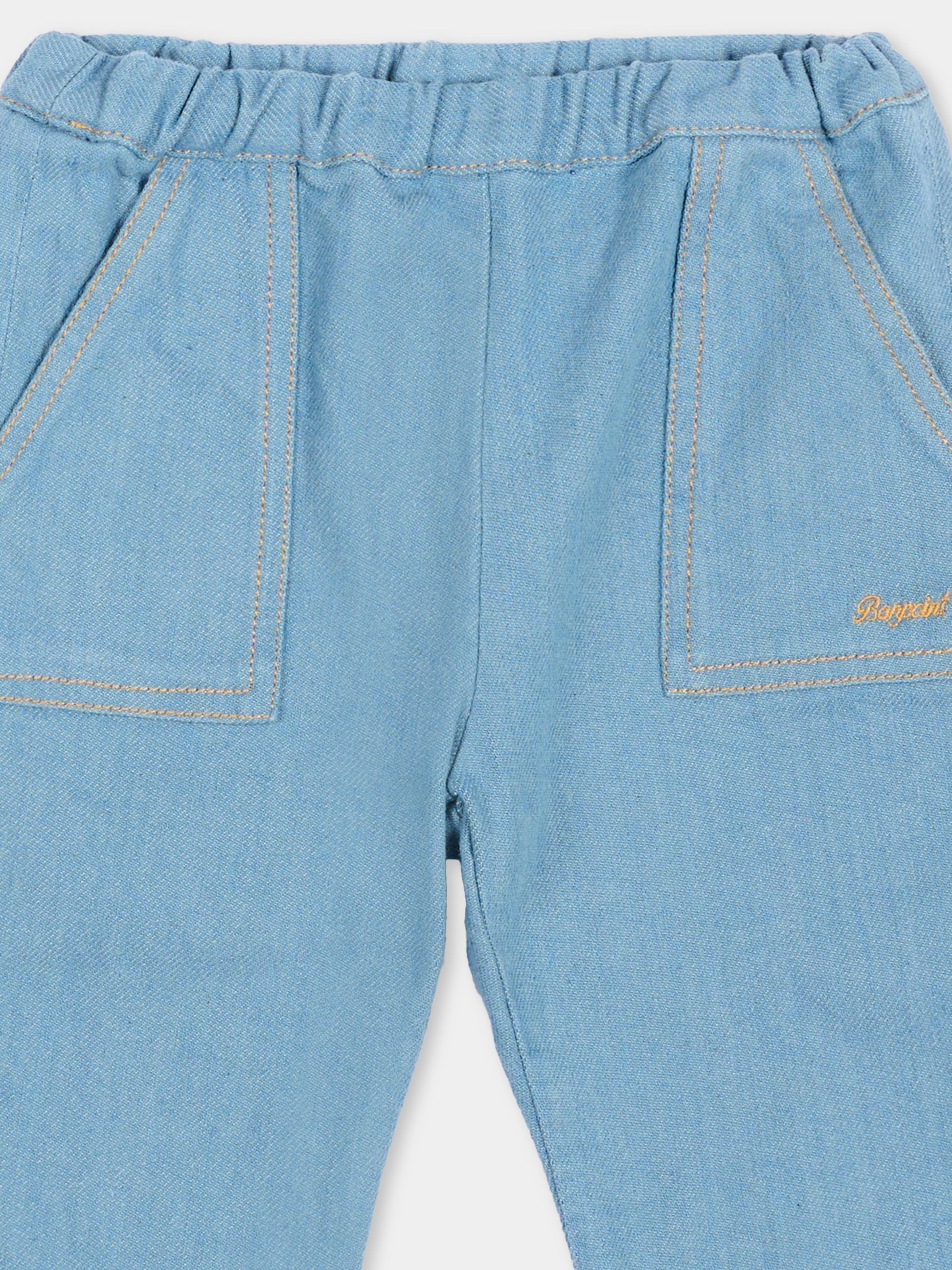 Jeans denim per neonato con logo,Bonpoint,P06ZPAW00001 014
