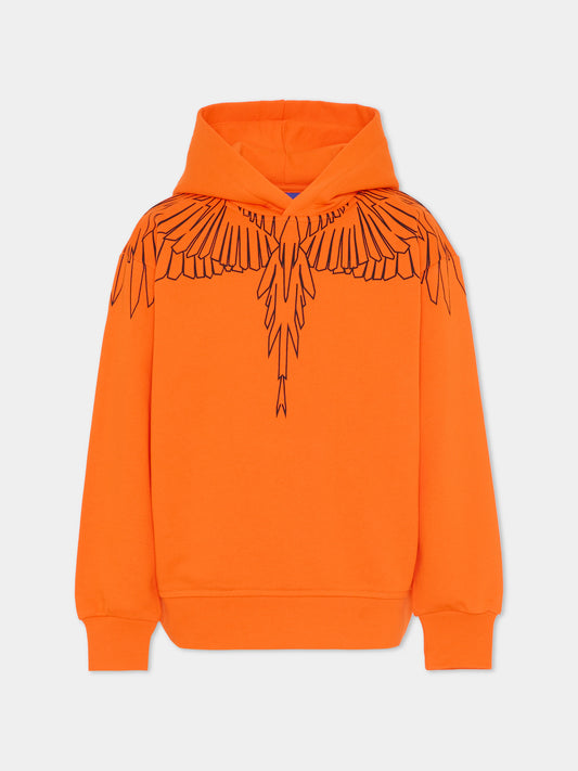 Felpa arancione per bambino con ali,County Of Milan Kids,F5CMJBHS072 030