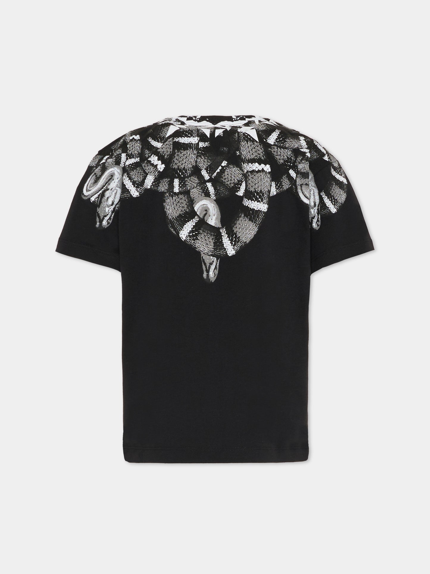T-shirt nera per bambino con serpente,County Of Milan Kids,F5CMJBTH042 110