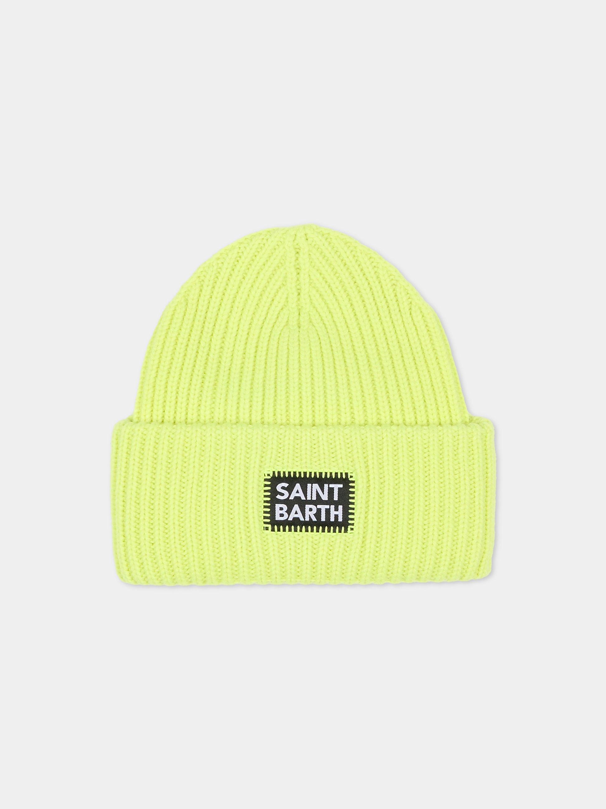 Berretto giallo fluo per bambini con logo,Mc2 Saint Barth,BRR0001 00399E