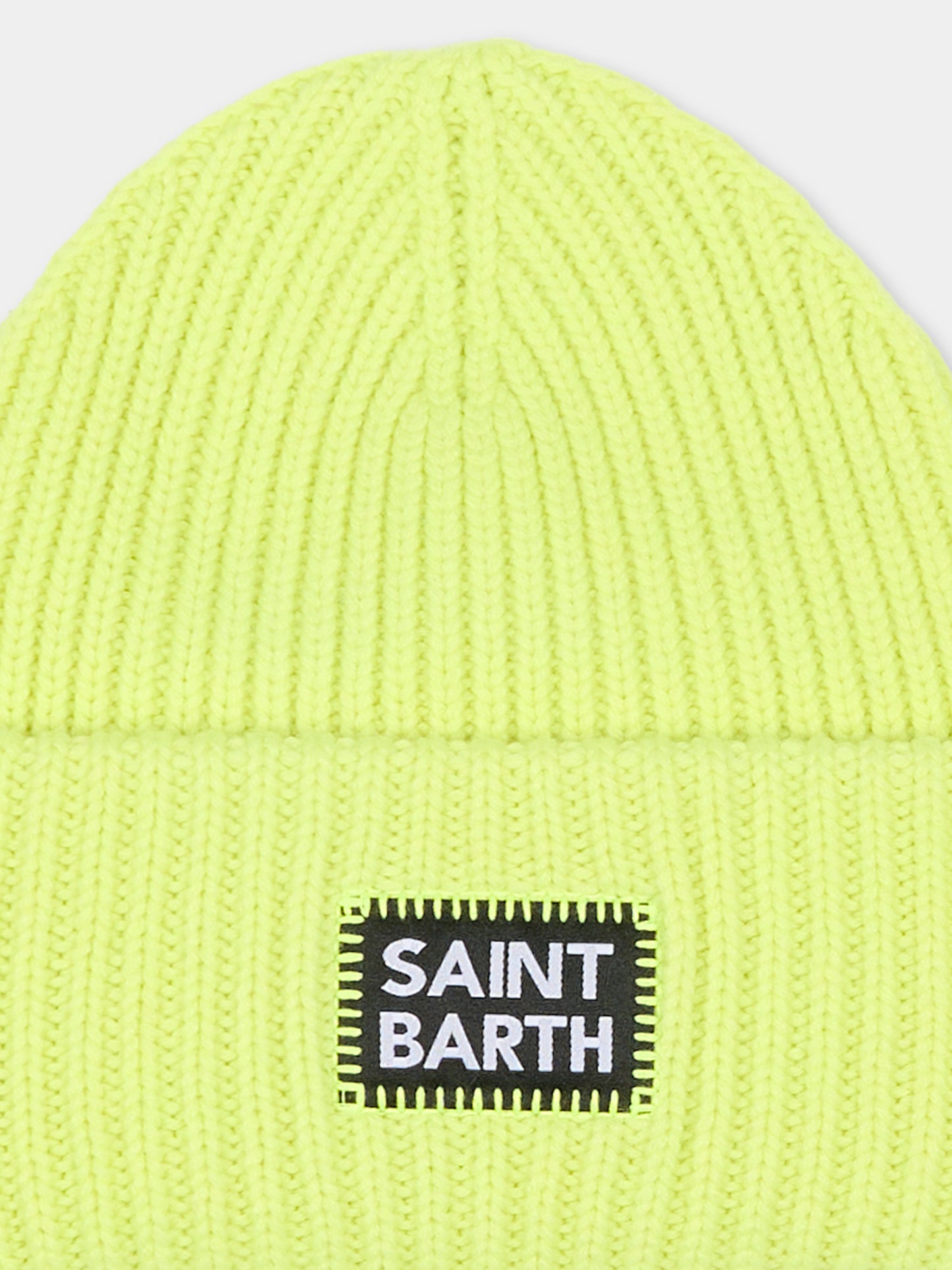 Berretto giallo fluo per bambini con logo,Mc2 Saint Barth,BRR0001 00399E