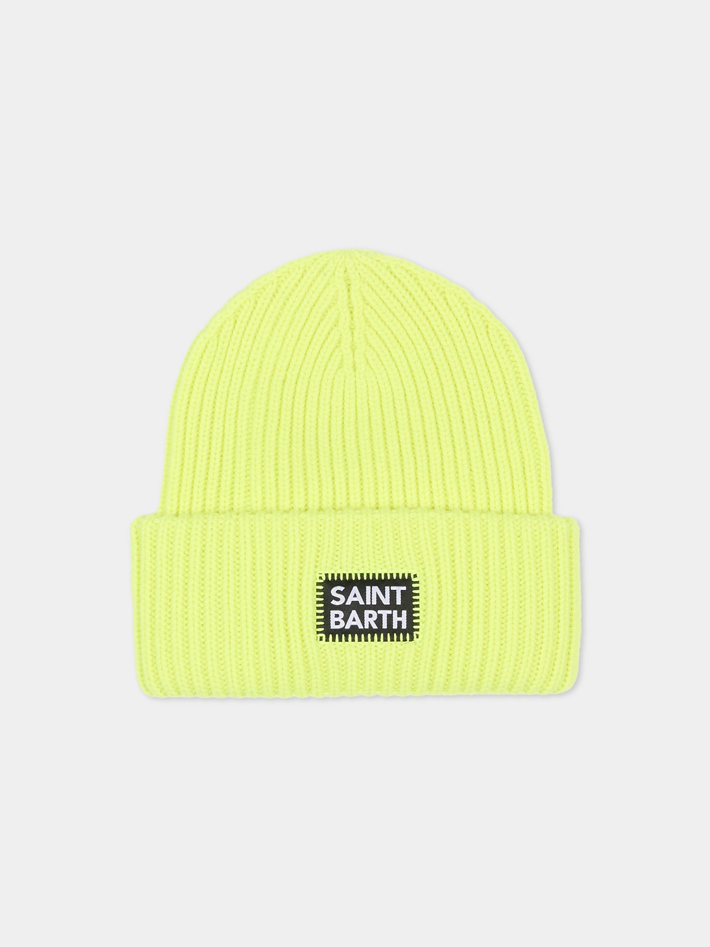 Berretto giallo fluo per bambini con logo,Mc2 Saint Barth,BRR0001 02540G