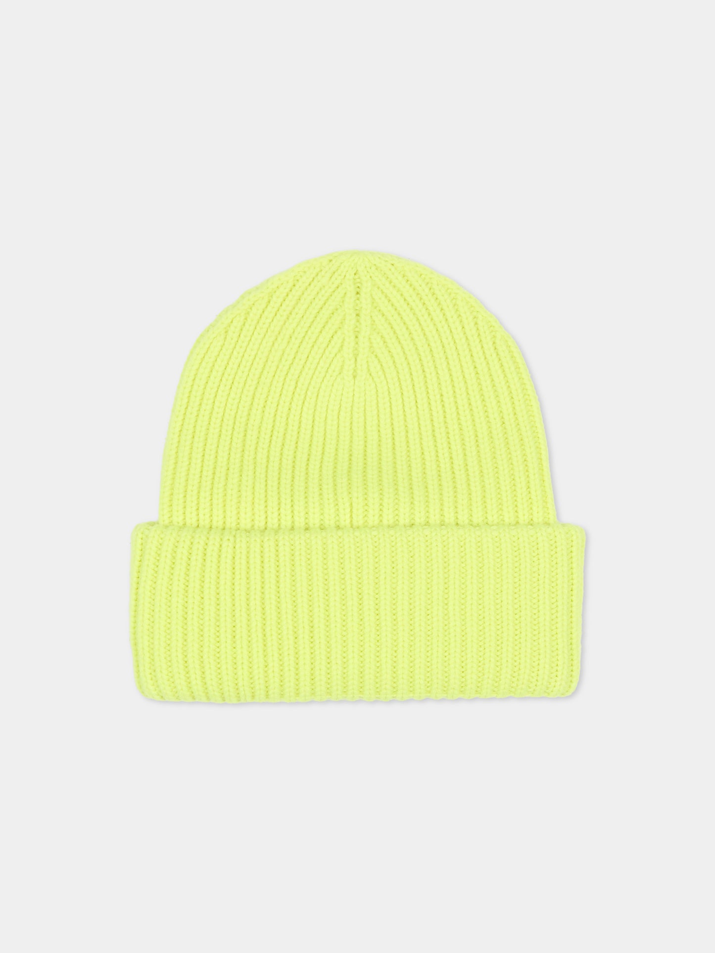 Berretto giallo fluo per bambini con logo,Mc2 Saint Barth,BRR0001 02540G