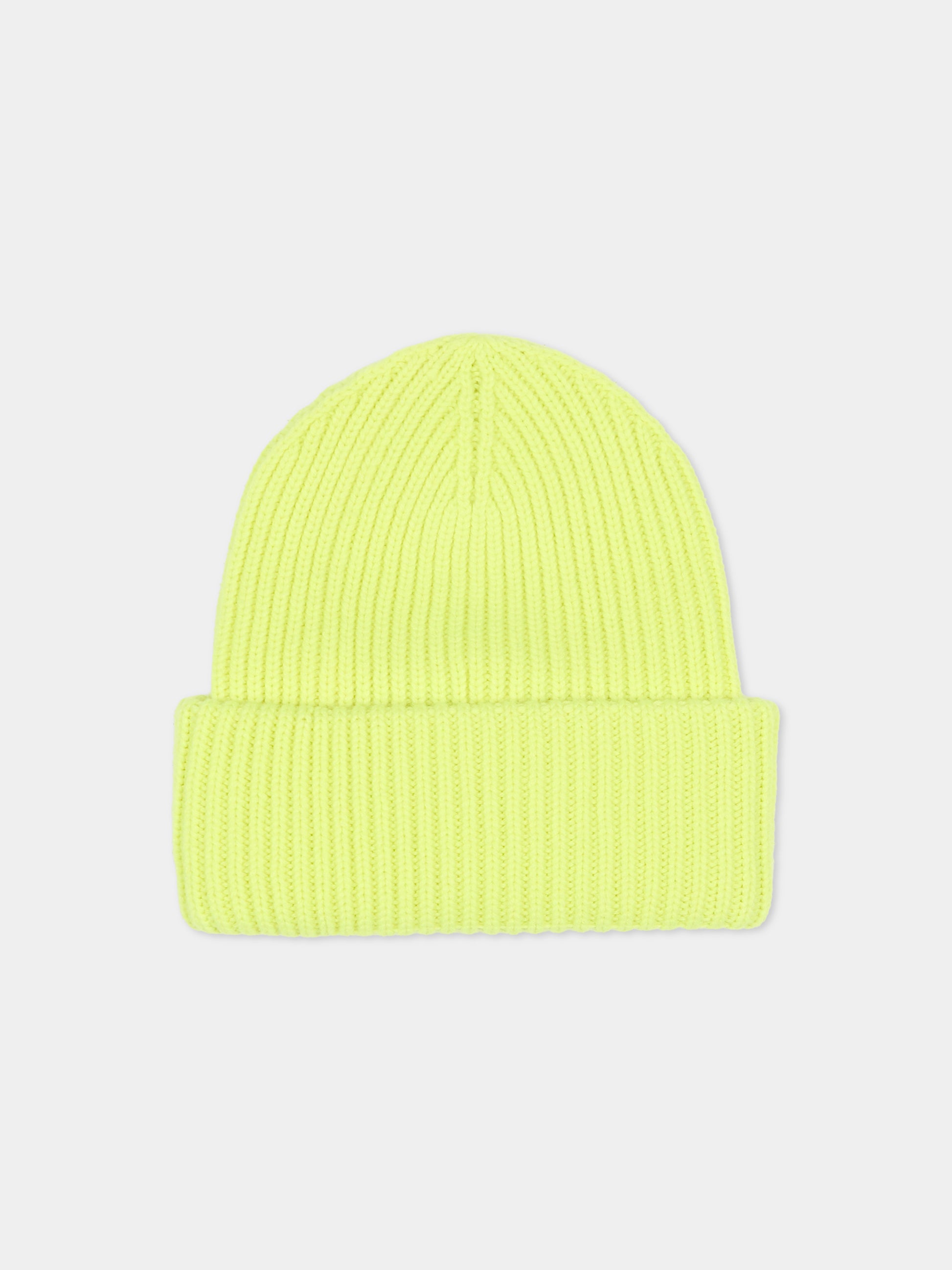 Berretto giallo fluo per bambini con logo,Mc2 Saint Barth,BRR0001 02540G