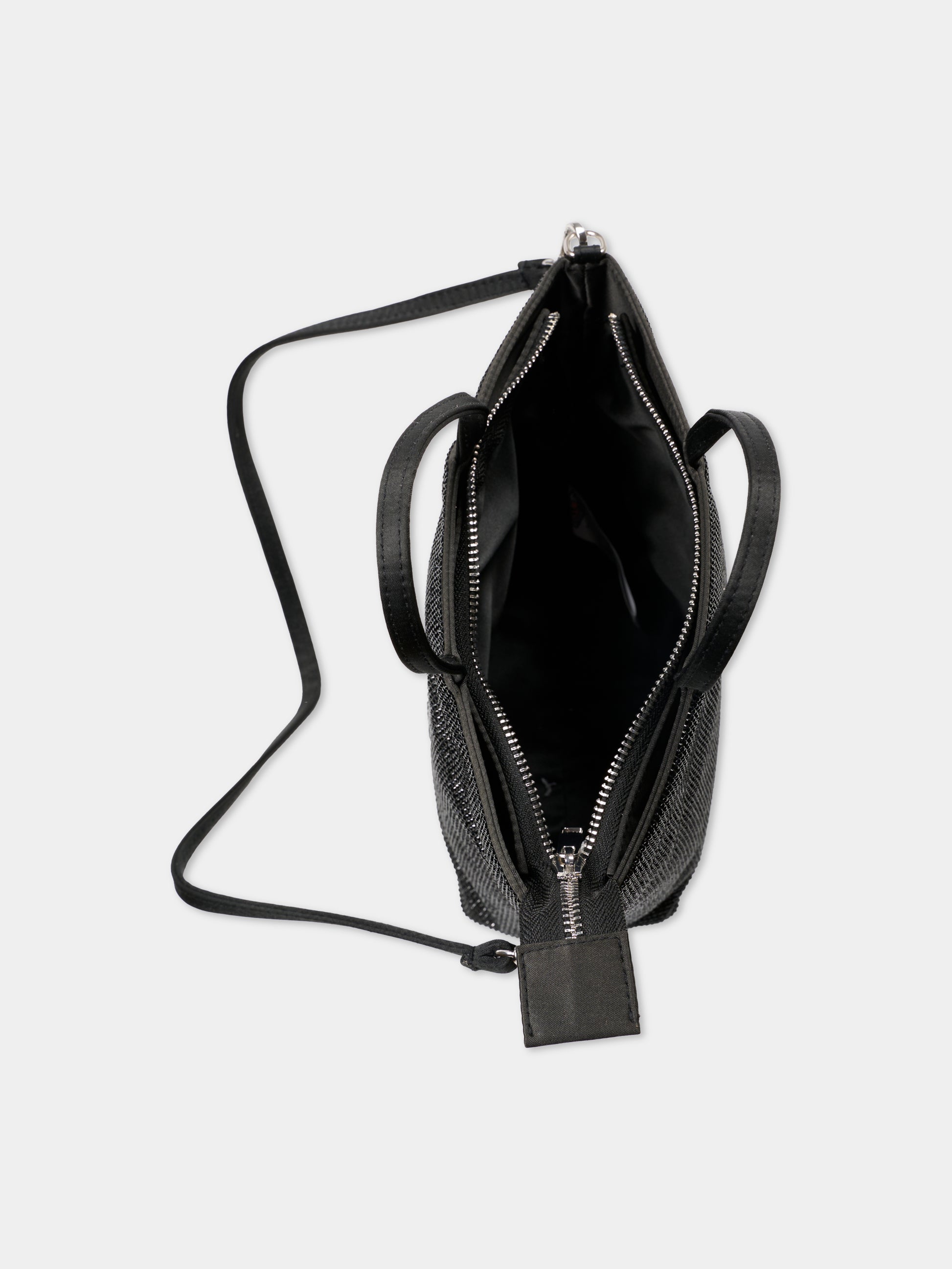 Borsa nera per bambina con strass,Mc2 Saint Barth,SBM0001 01439G