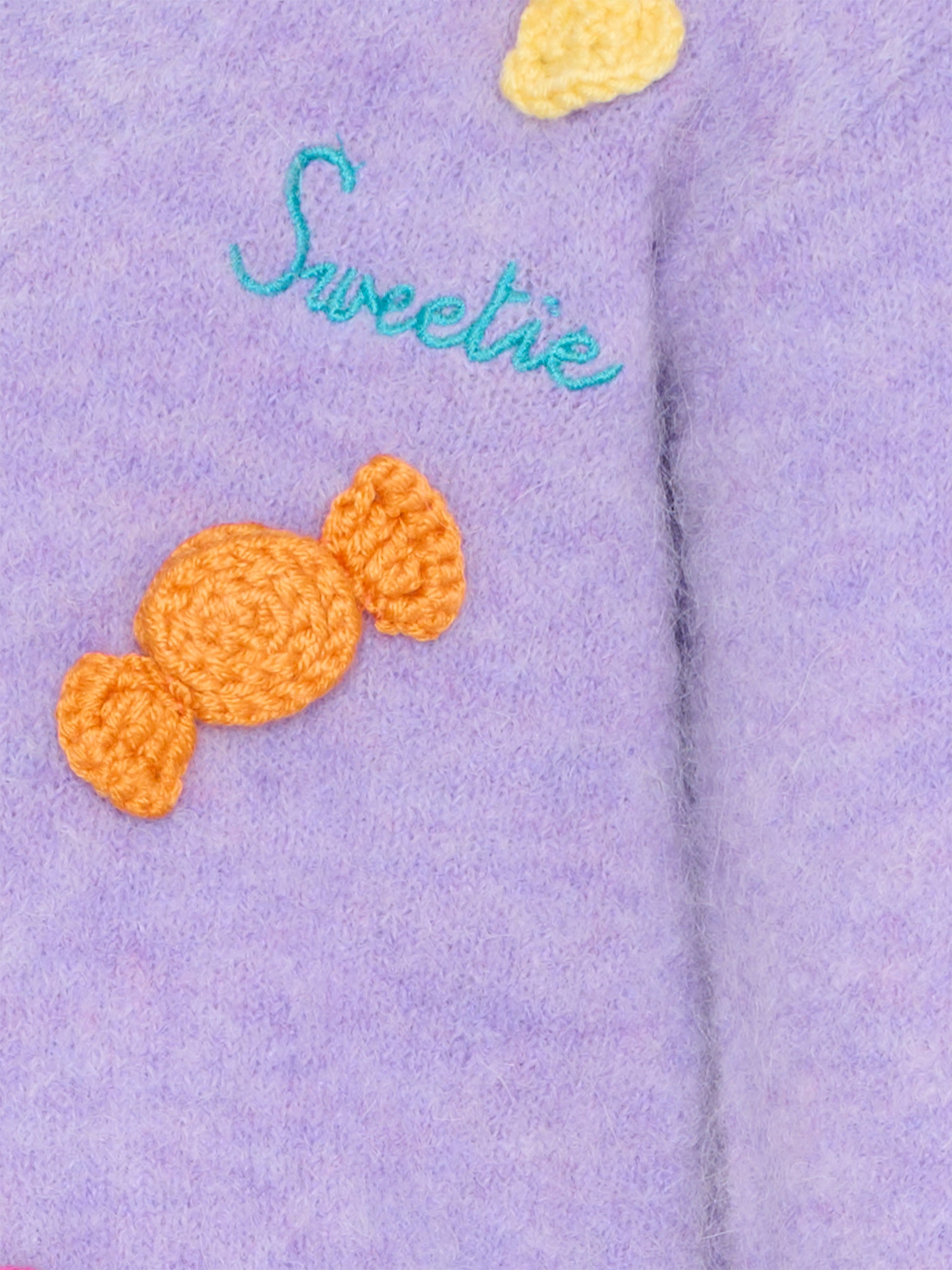 Cardigan lilla per bambina con caramelle,Mc2 Saint Barth,CLH0003 00713E