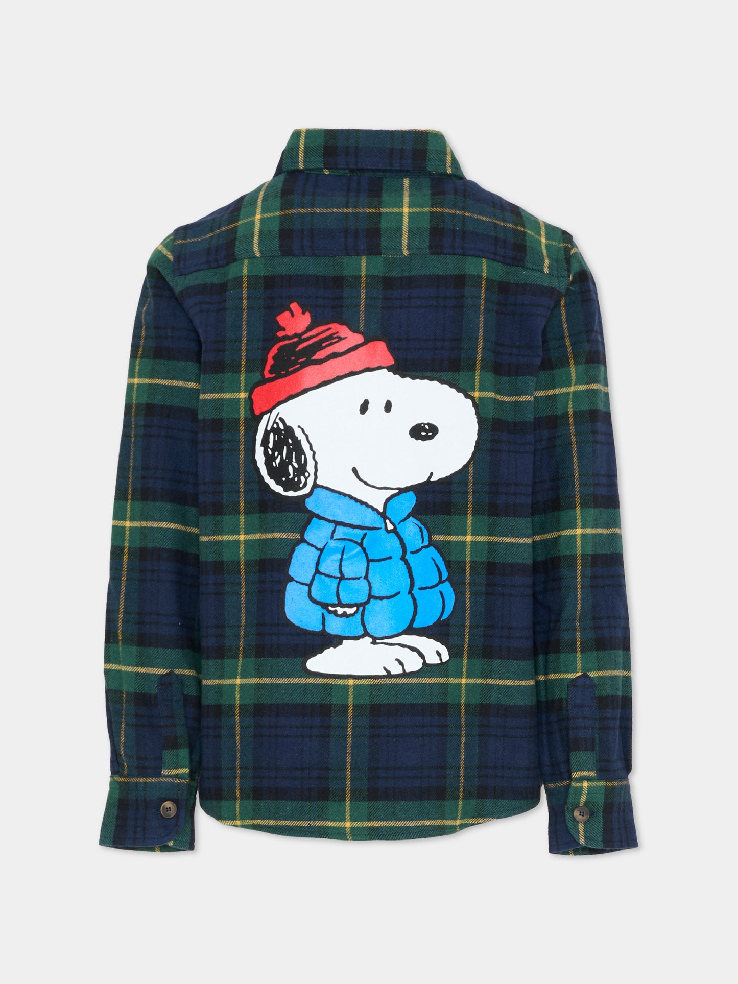 Camicia verde per bambino con Snoopy,Mc2 Saint Barth,SEI002 01934G