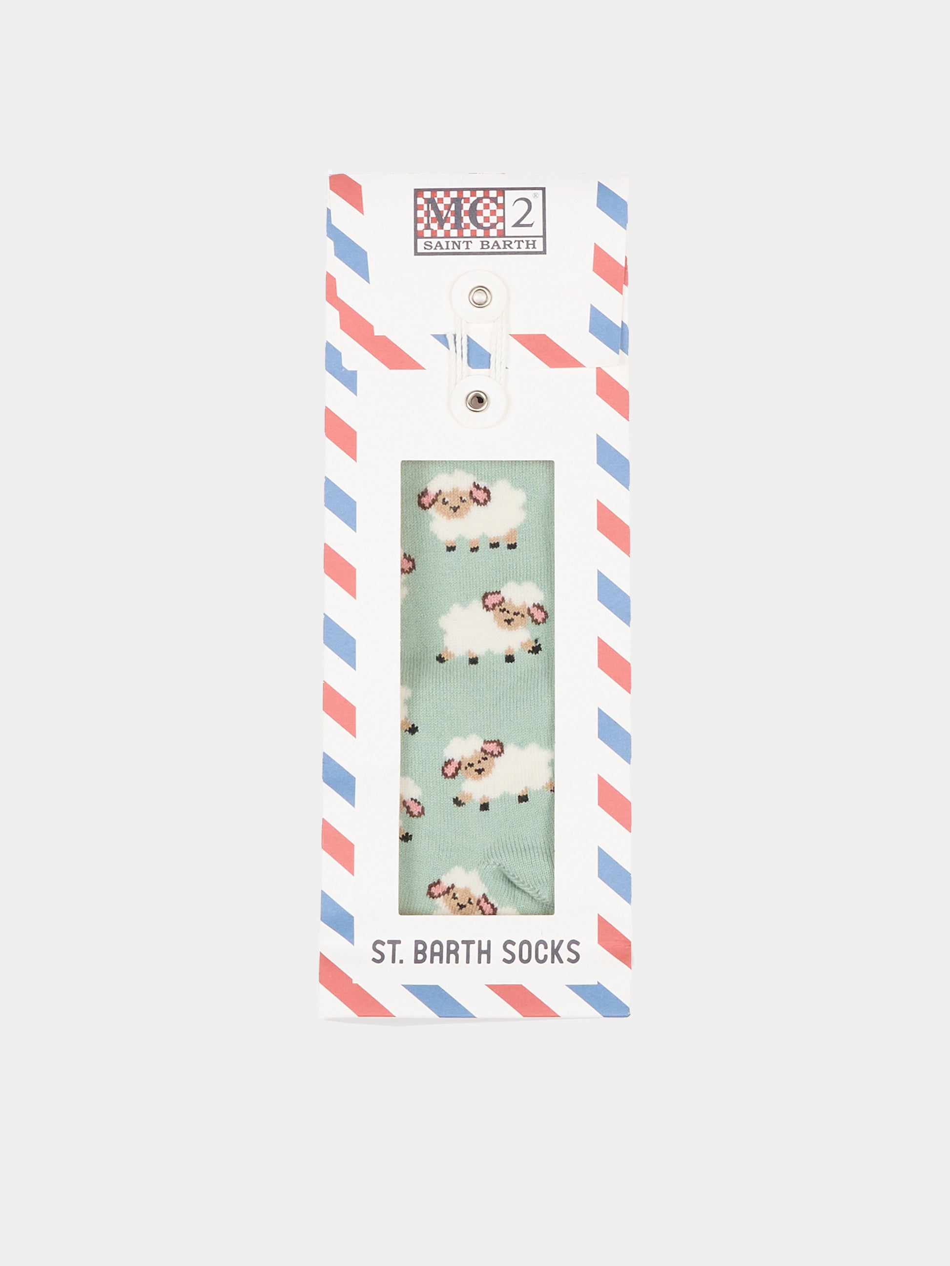 Calze verdi per bambini con pecore,Mc2 Saint Barth,SOX0002 00310I