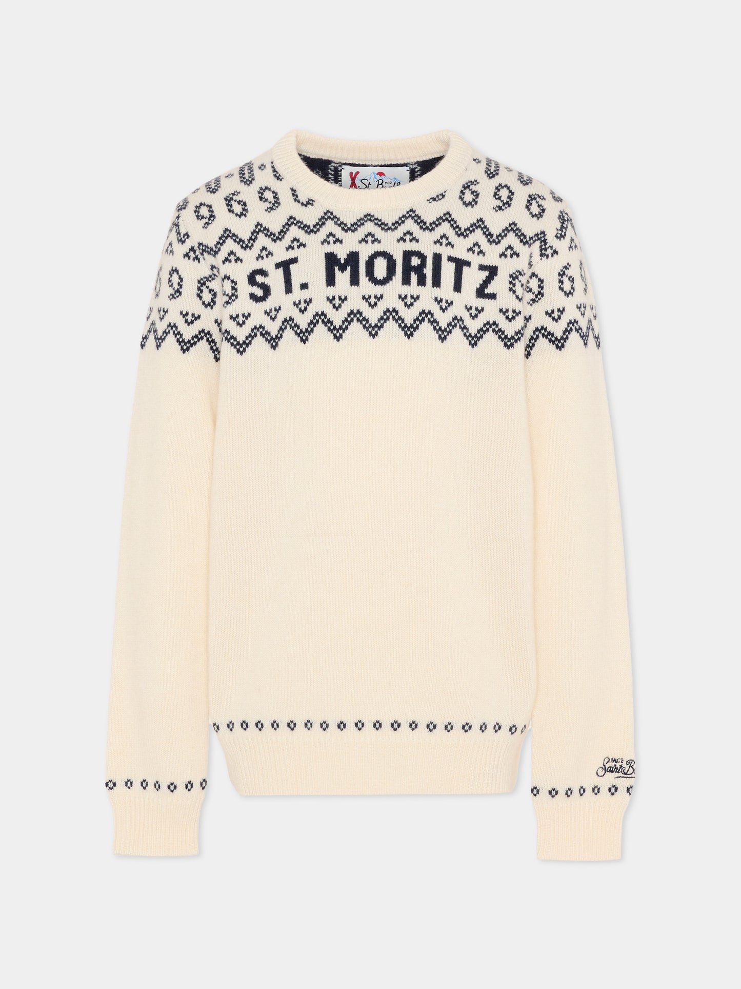 Maglione avorio per bambino con motivo jacquard,Mc2 Saint Barth,DOU0003 02384G
