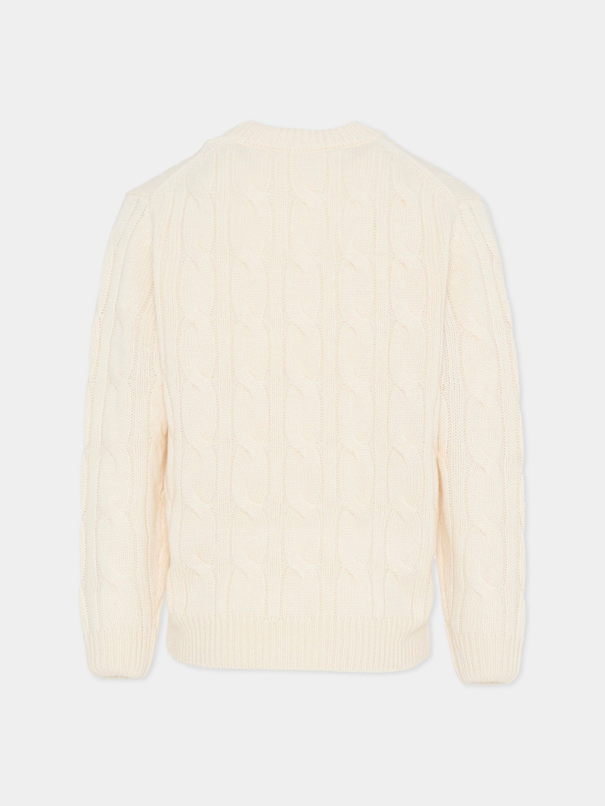 Maglione avorio per bambini con logo,Mc2 Saint Barth,BAI001 00303G