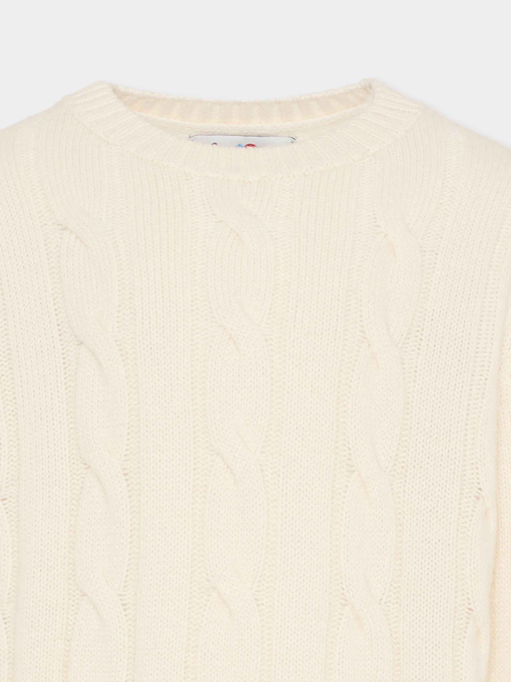 Maglione avorio per bambini con logo,Mc2 Saint Barth,BAI001 00303G