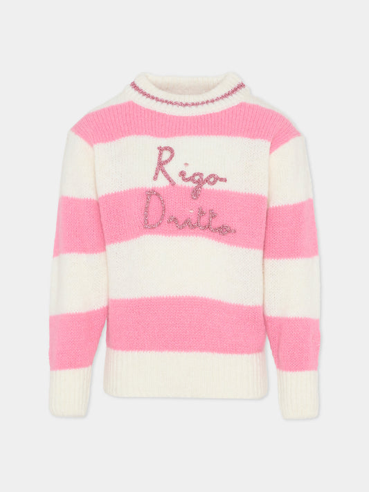 Maglione rosa per bambina con scritta,Mc2 Saint Barth,DANY003 00777E