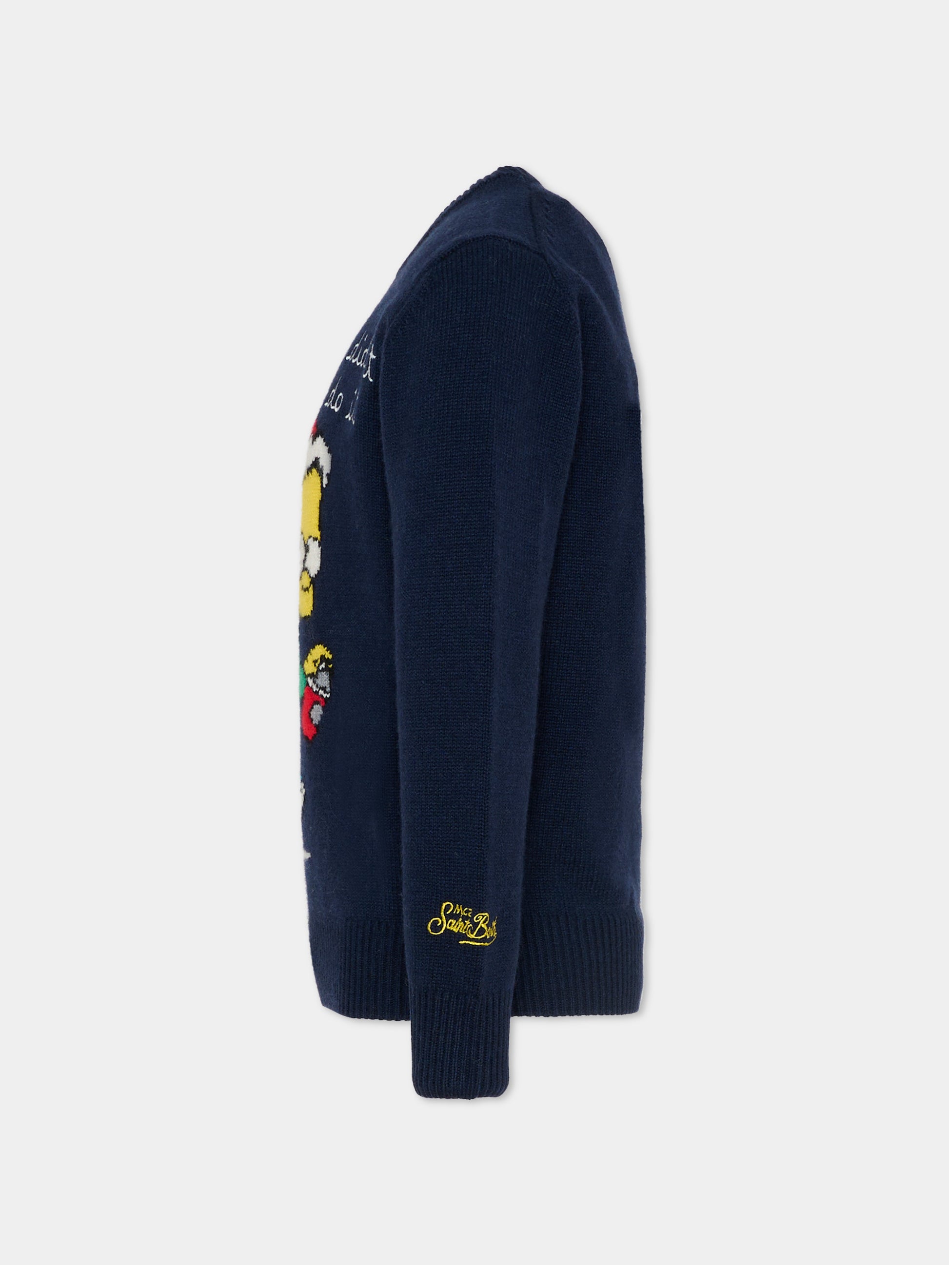 Maglione blu per bambino con Bart,Mc2 Saint Barth,DOU0001 09759E