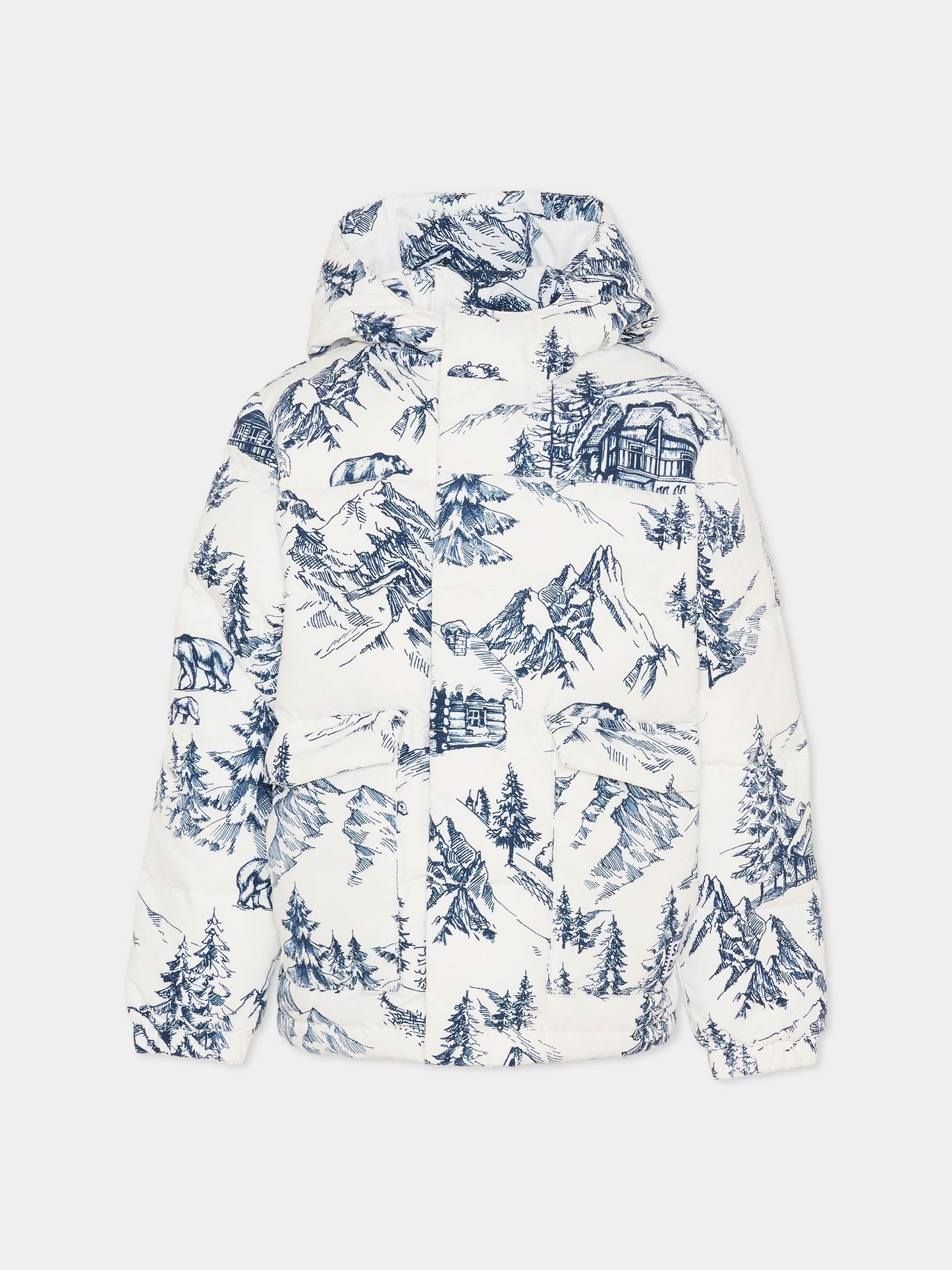 Piumino bianco per bambina con paesaggio,Mc2 Saint Barth,GEN0001 00039E