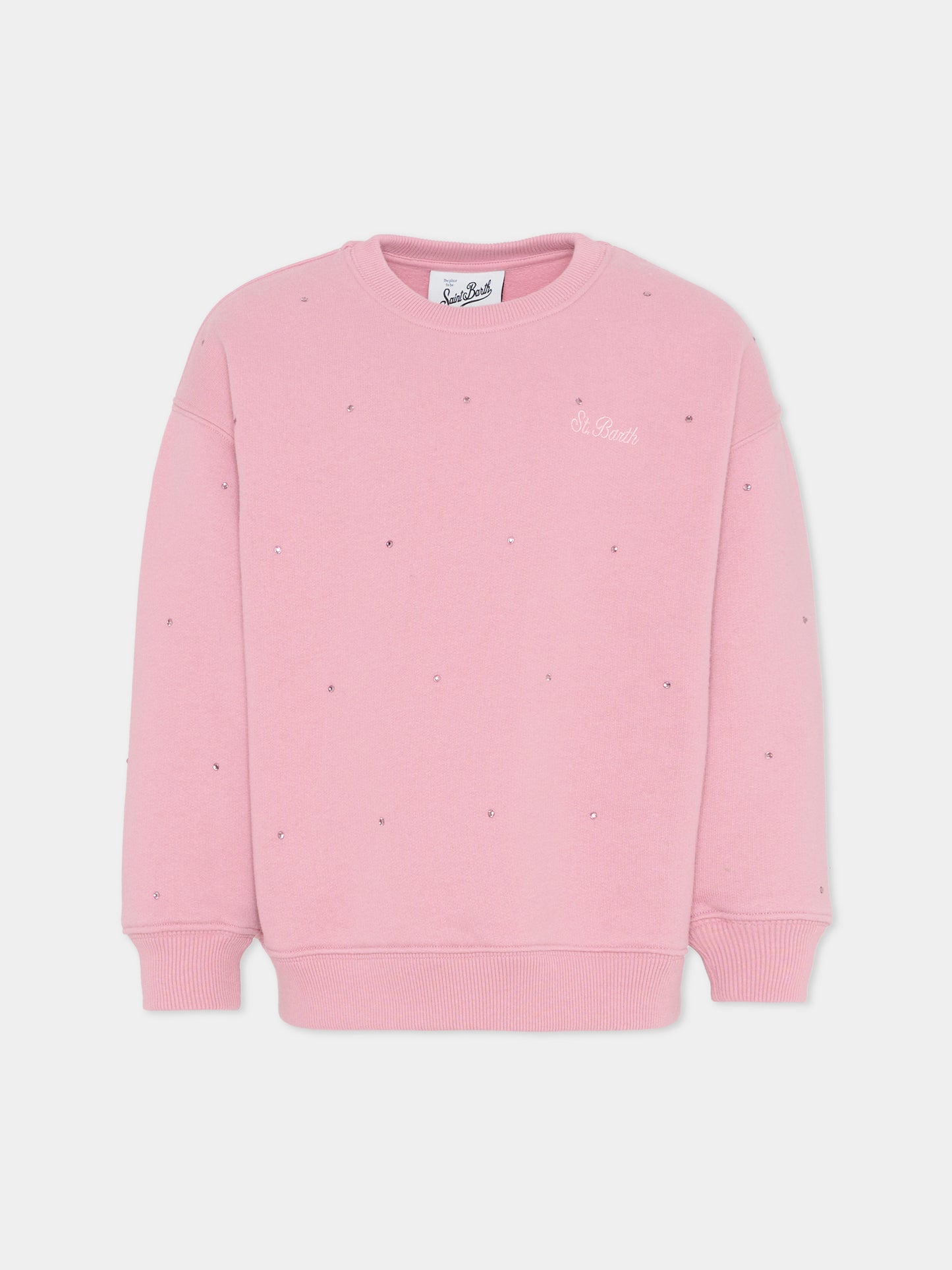Felpa rosa per bambina con strass,Mc2 Saint Barth,BRN0002 00691I