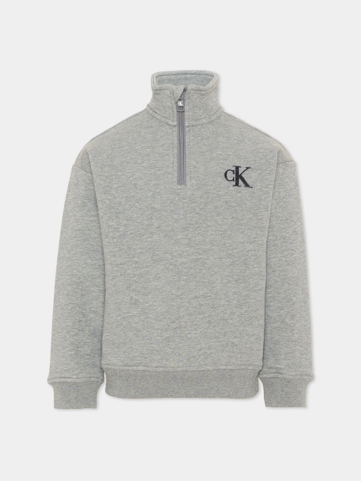 Felpa grigia per bambino con logo,Calvin Klein Kids,LVCKTJB47B P7D