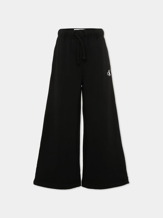 Pantaloni sportivi nero per bambina con logo,Calvin Klein Kids,LVCKTJC38G BEH