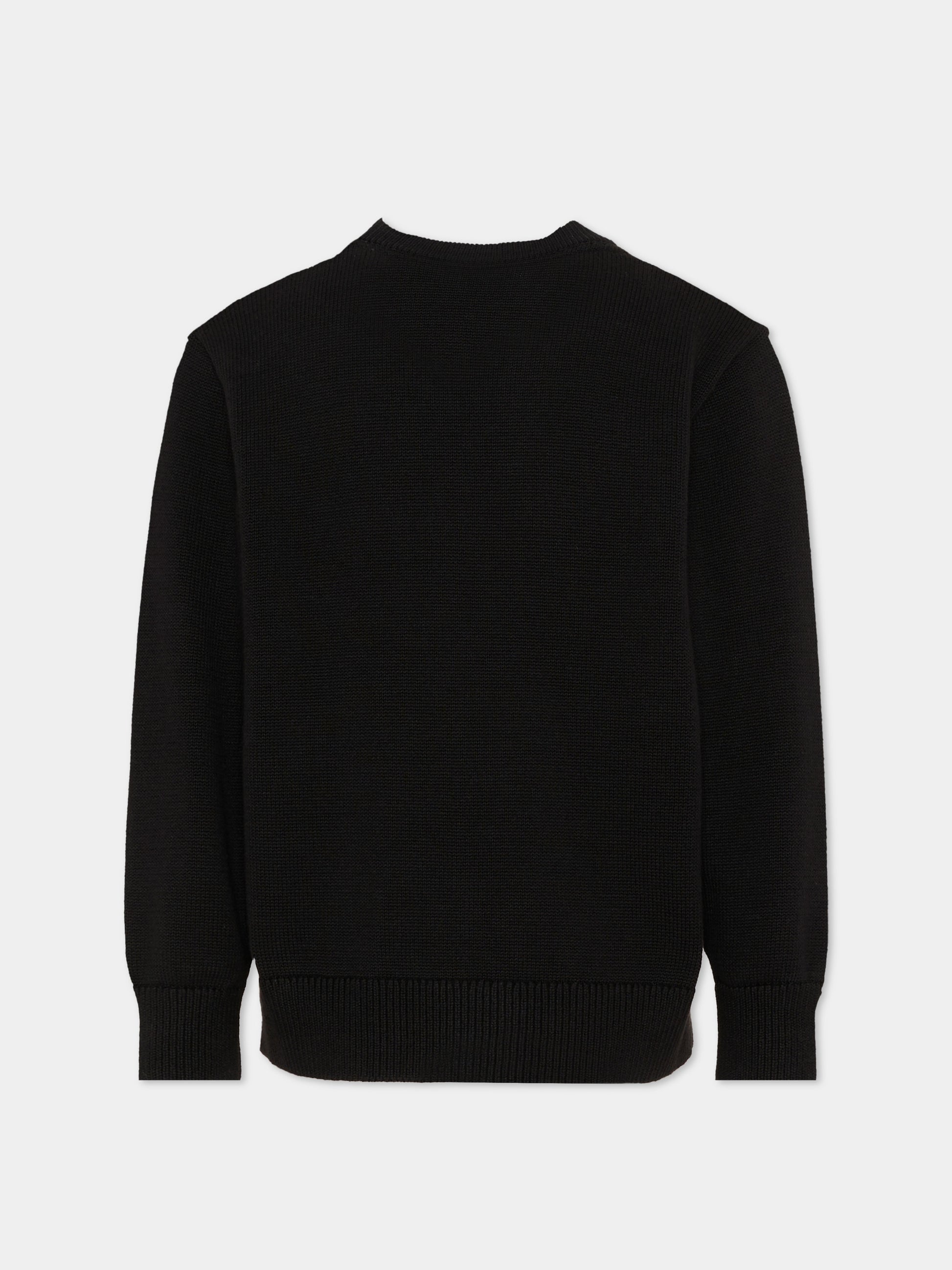 Cardigan nero per bambino con logo,Calvin Klein Kids,LVCKTJF03B BEH