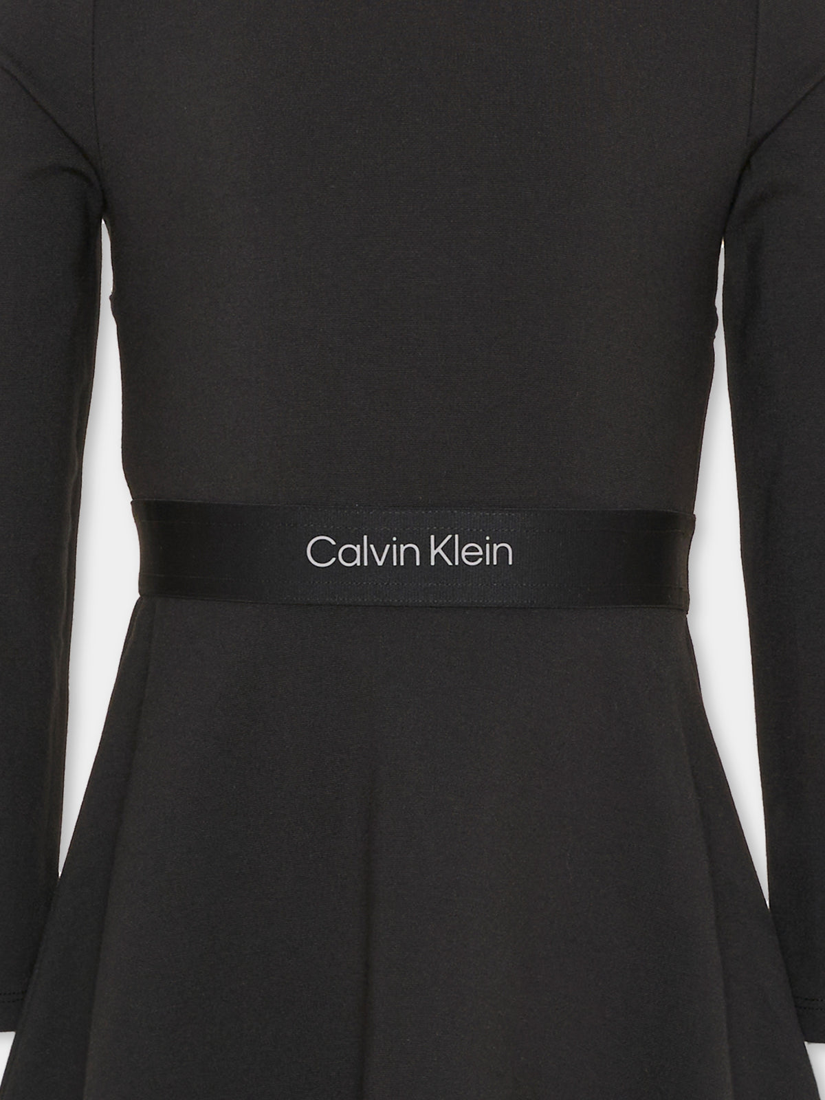 Vestito a manica lunga nero per bambina,Calvin Klein Kids,LVCKTJH14G BEH